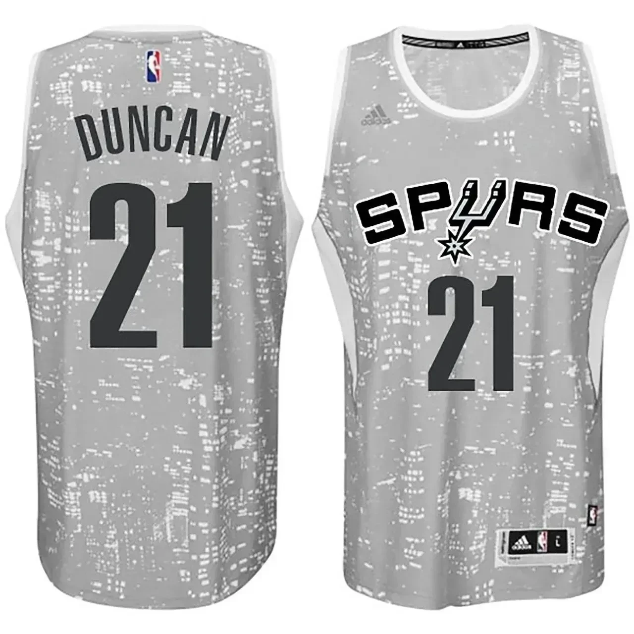 San Antonio Spurs 21 Tim Duncan City Lights Gray Swingman NBA Jersey Men's
