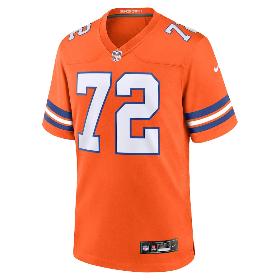 Garrett Bolles 72 Denver Broncos Mile High Collection 1977 Throwback Player Game Orange NFL Jersey Men's
