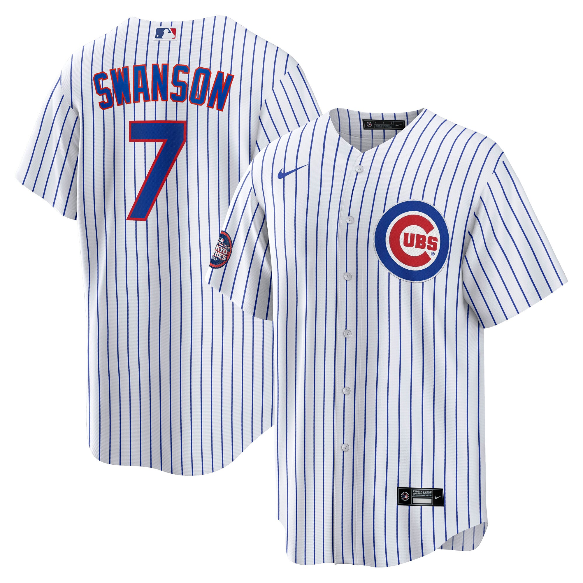 Chicago Cubs Dansby Swanson White 2025 World Tour: Tokyo Series Home Player MLB Jersey Men's