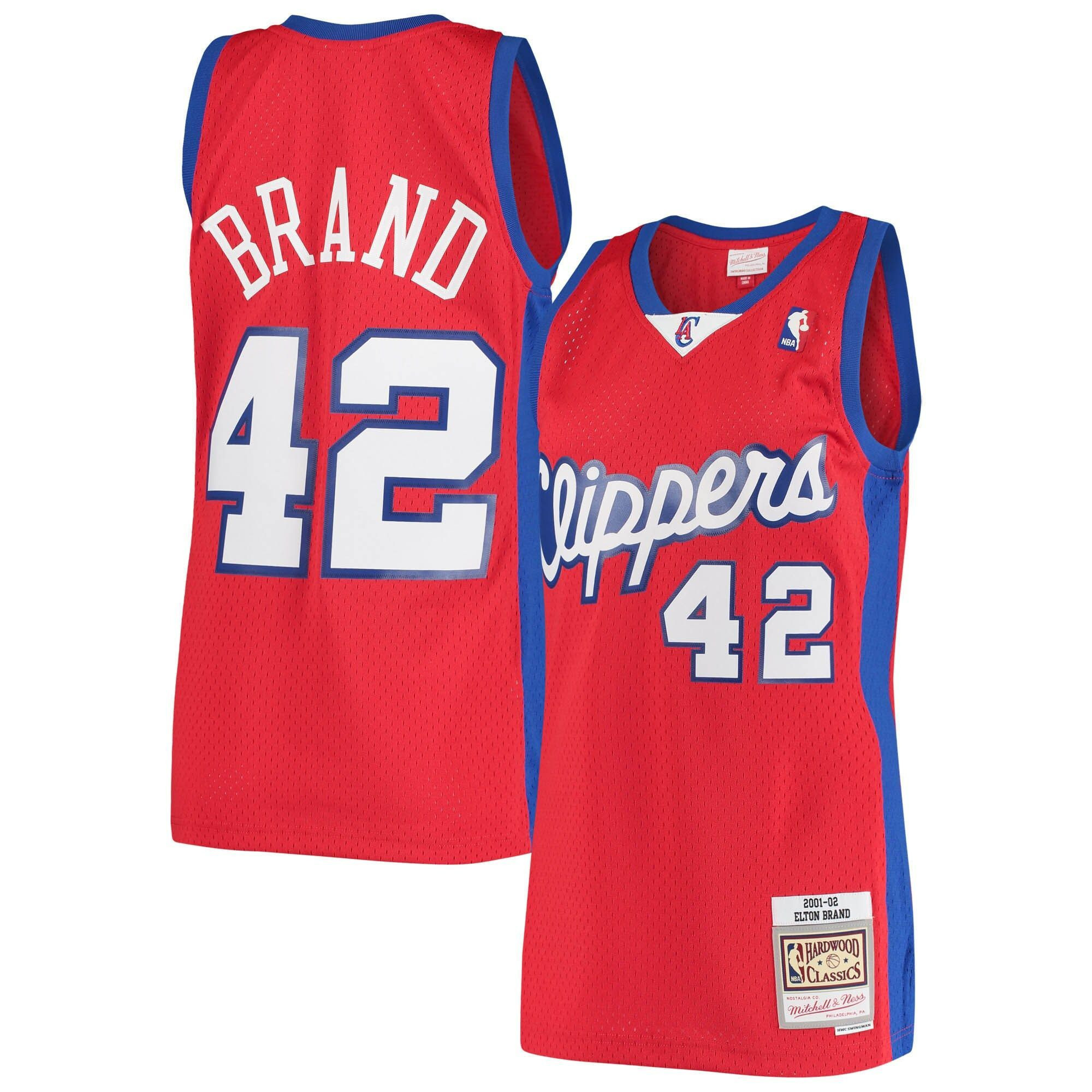 Elton Brand Los Angeles Clippers Mitchell Ness 2000/01 Hardwood Classics Swingman Statement Edition ??Red NBA Jersey Men's