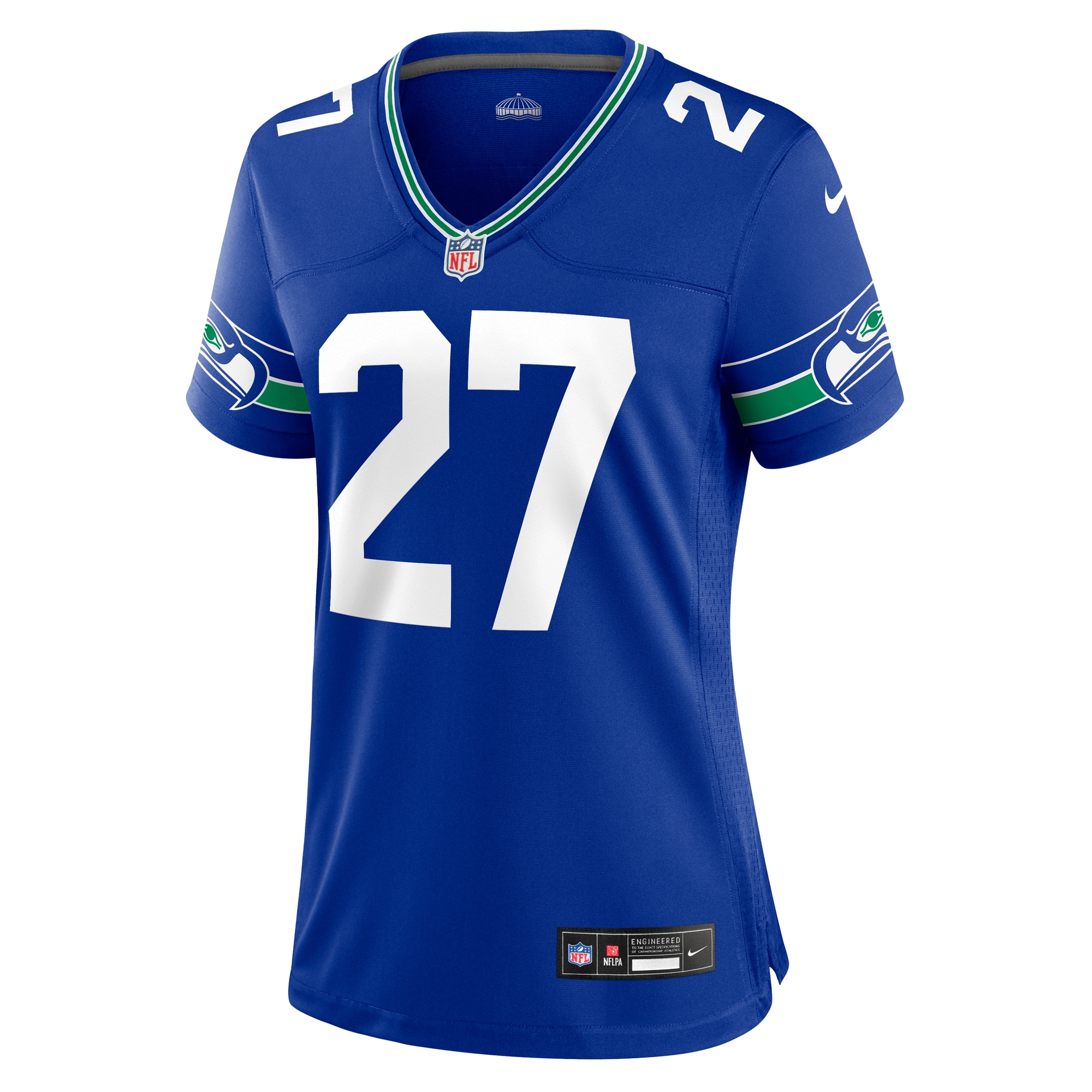 Seattle Seahawks Tariq Woolen Royal Throwback Player Game NFL Jersey Women's
