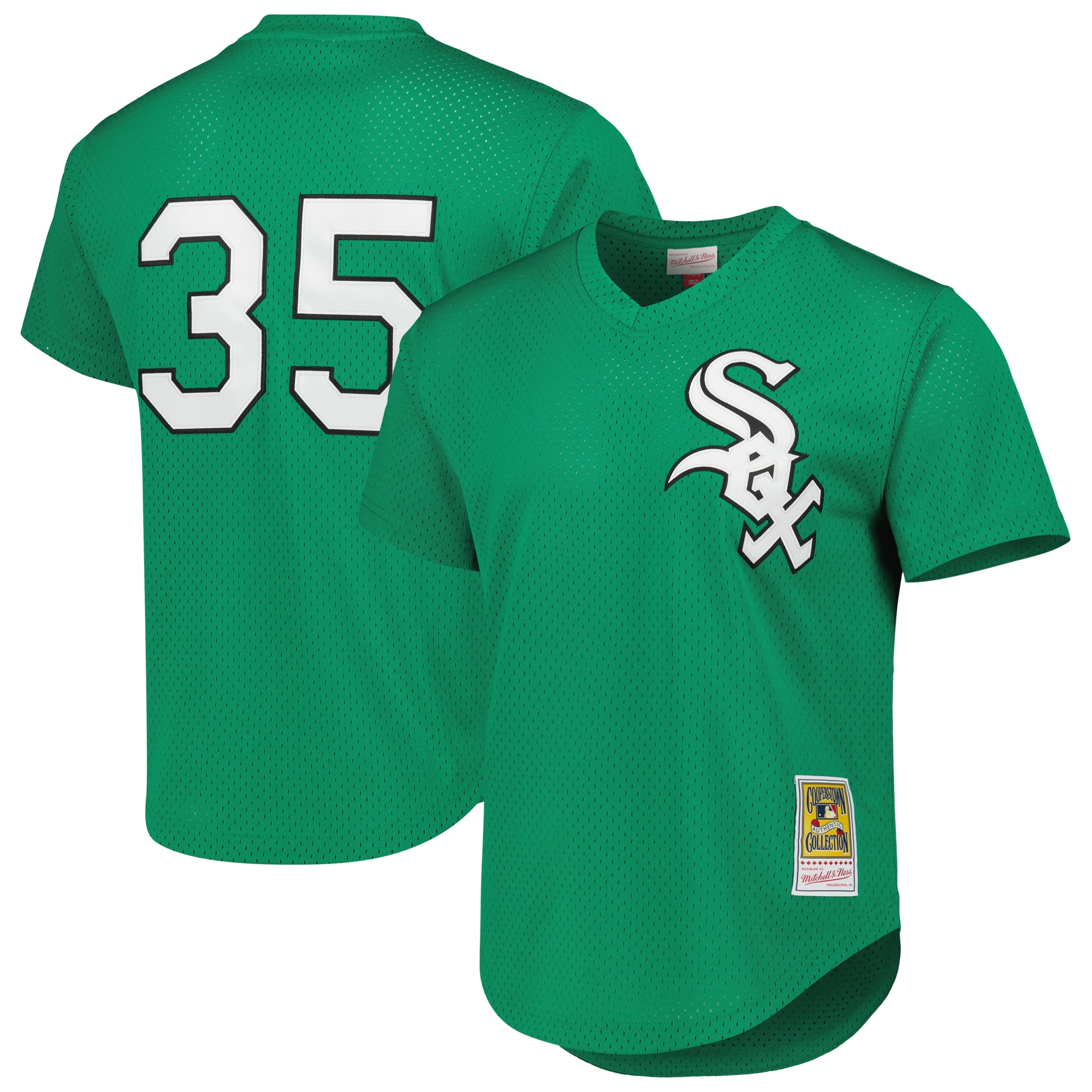 Chicago White Sox Frank Thomas Mitchell Ness Green Cooperstown Collection St. Patrick's Day 1996 Batting Practice MLB Jersey Men's