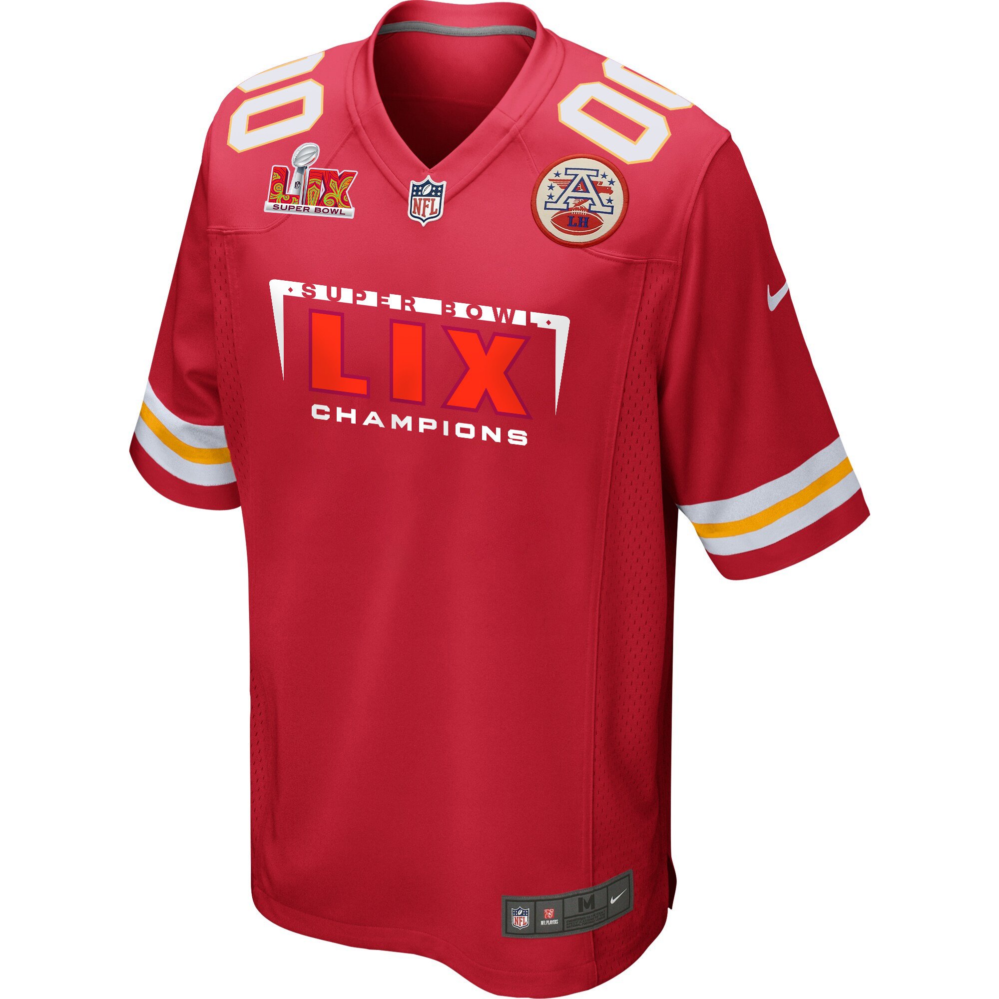 Kansas City Chiefs Super Bowl LIX Champions Simple Style V2 Game Custom Red NFL Jersey Men's