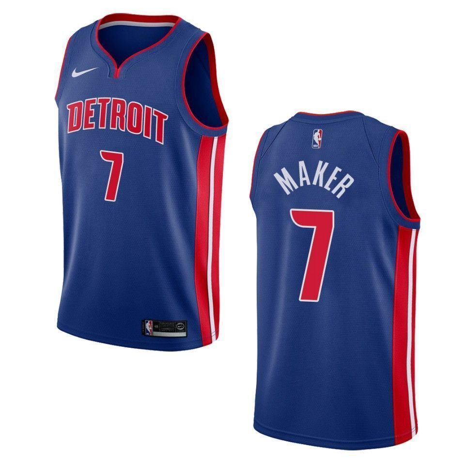 Detroit Pistons 7 Thon Maker Icon Swingman Blue NBA Jersey Men's