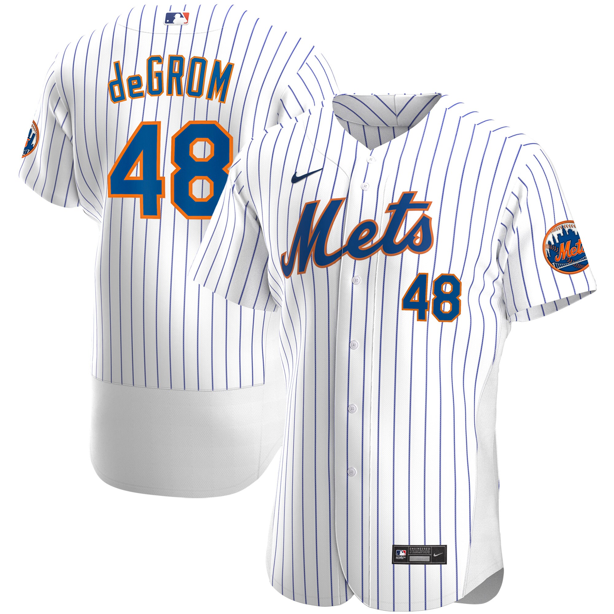 New York Mets Jacob deGrom White Home Player MLB Jersey Men's
