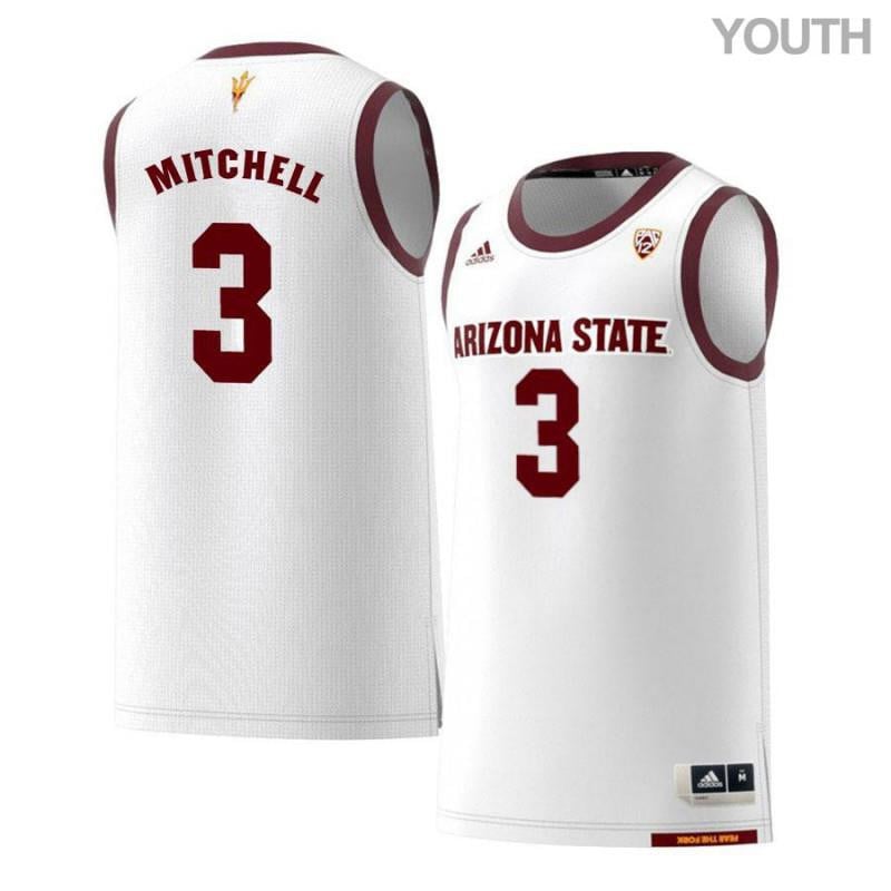 3 Mickey Mitchel White Retro Arizona State Sun Devils NCAA Jersey Youth