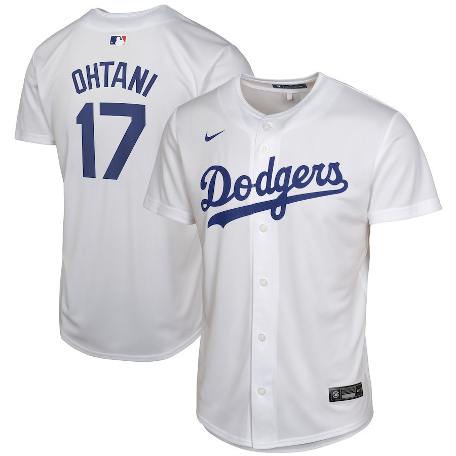 Shohei Ohtani 17 Los Angeles Dodgers Home Player Game White MLB Jersey Youth