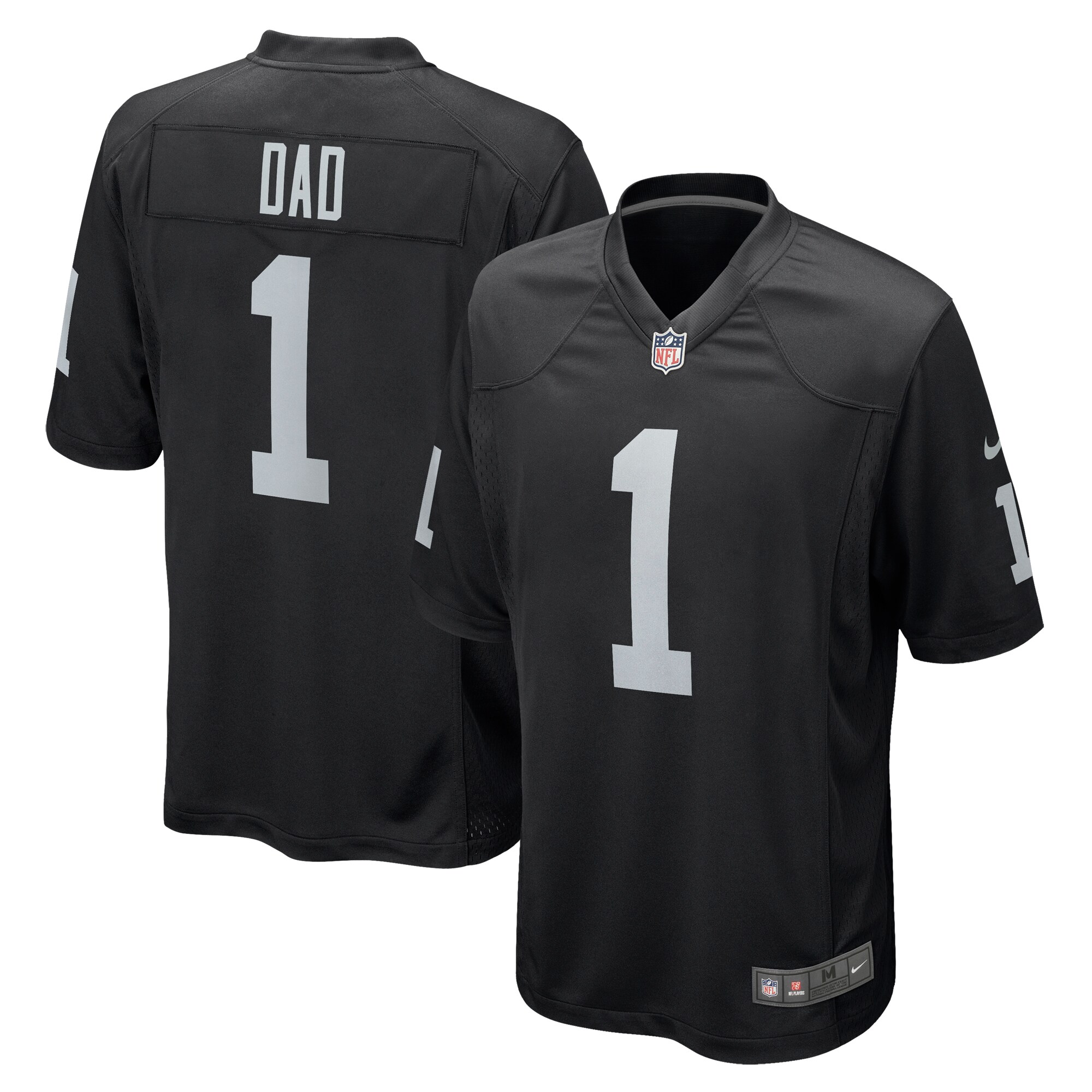 Las Vegas Raiders Number 1 Dad Black Game NFL Jersey Men's