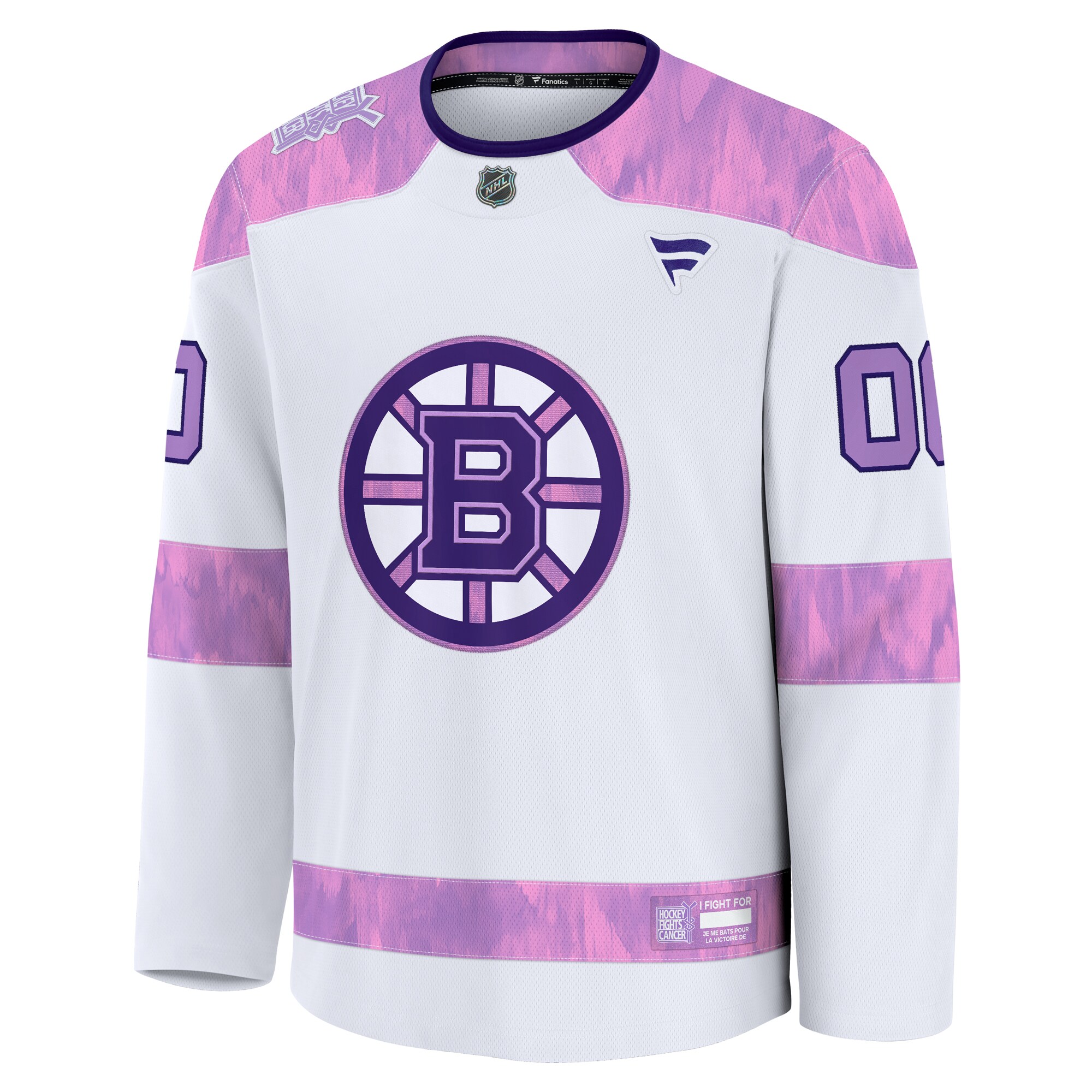 Boston Bruins White 2024 Fights Cancer Custom Practice NHL Jersey Men's