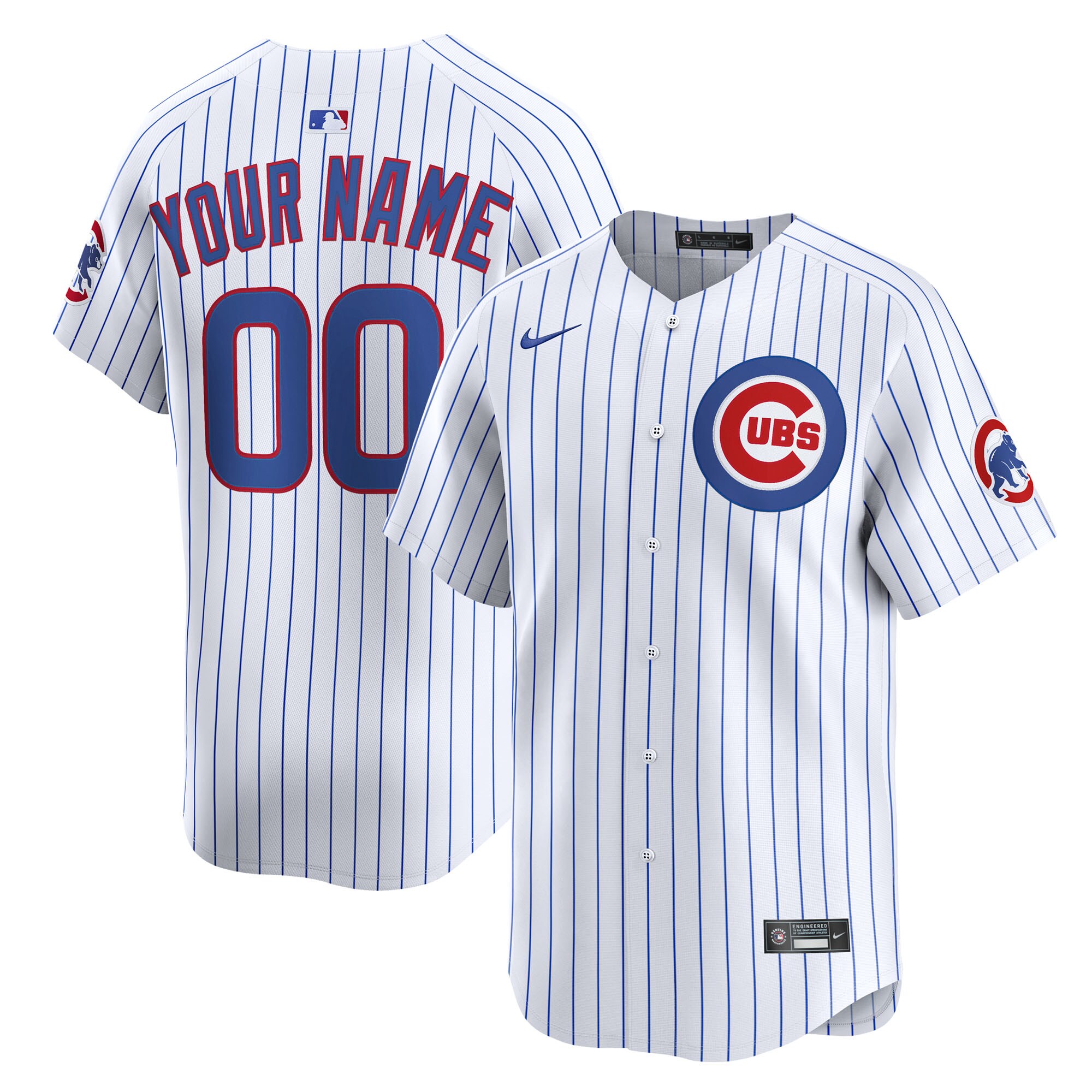 Chicago Cubs White Home Limited Custom MLB Jersey Men's