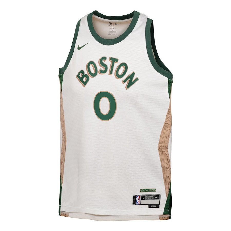Jayson Tatum 0 Boston Celtics 2023/24 City Edition Swingma White NBA Jersey Youth