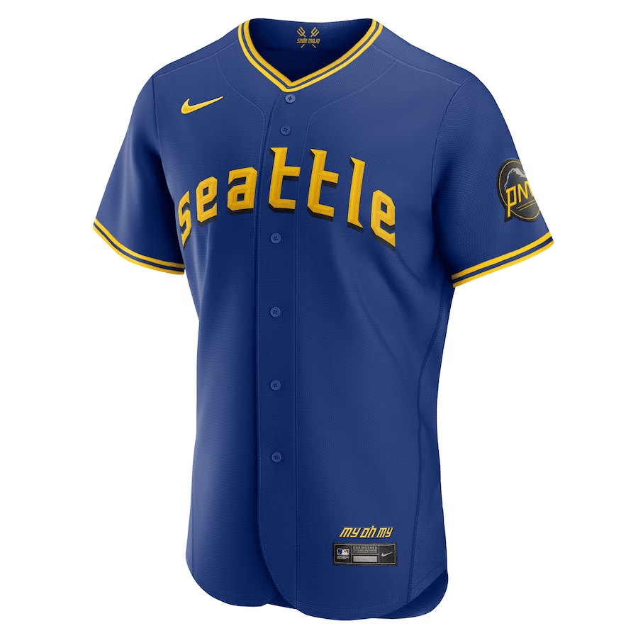 Cal Raleigh 29 Seattle Mariners 2023 City Connect Elite Royal MLB Jersey Men's