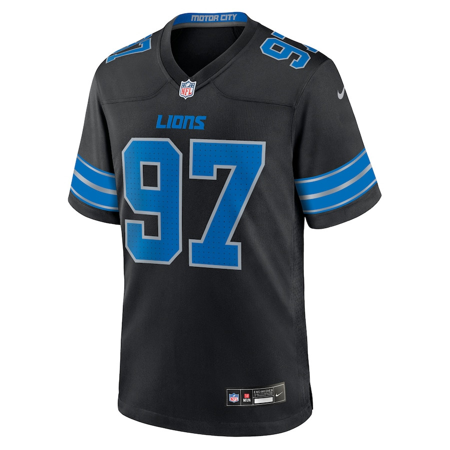 Aidan Hutchinson 97 Detroit Lions 2nd Alternate Game Black NFL Jersey Men's