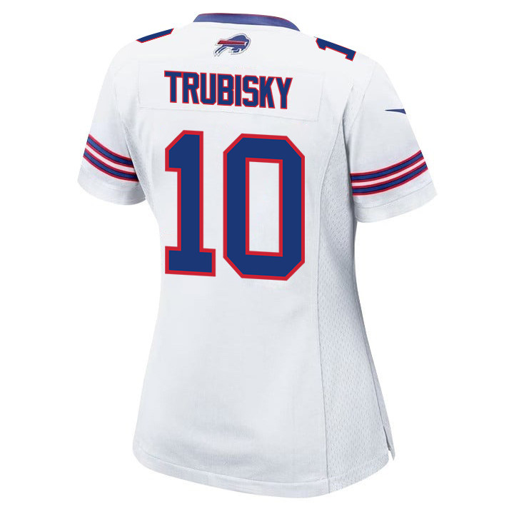 Mitch Trubisky 10 Buffalo Bills Team Game White NFL Jersey Women's
