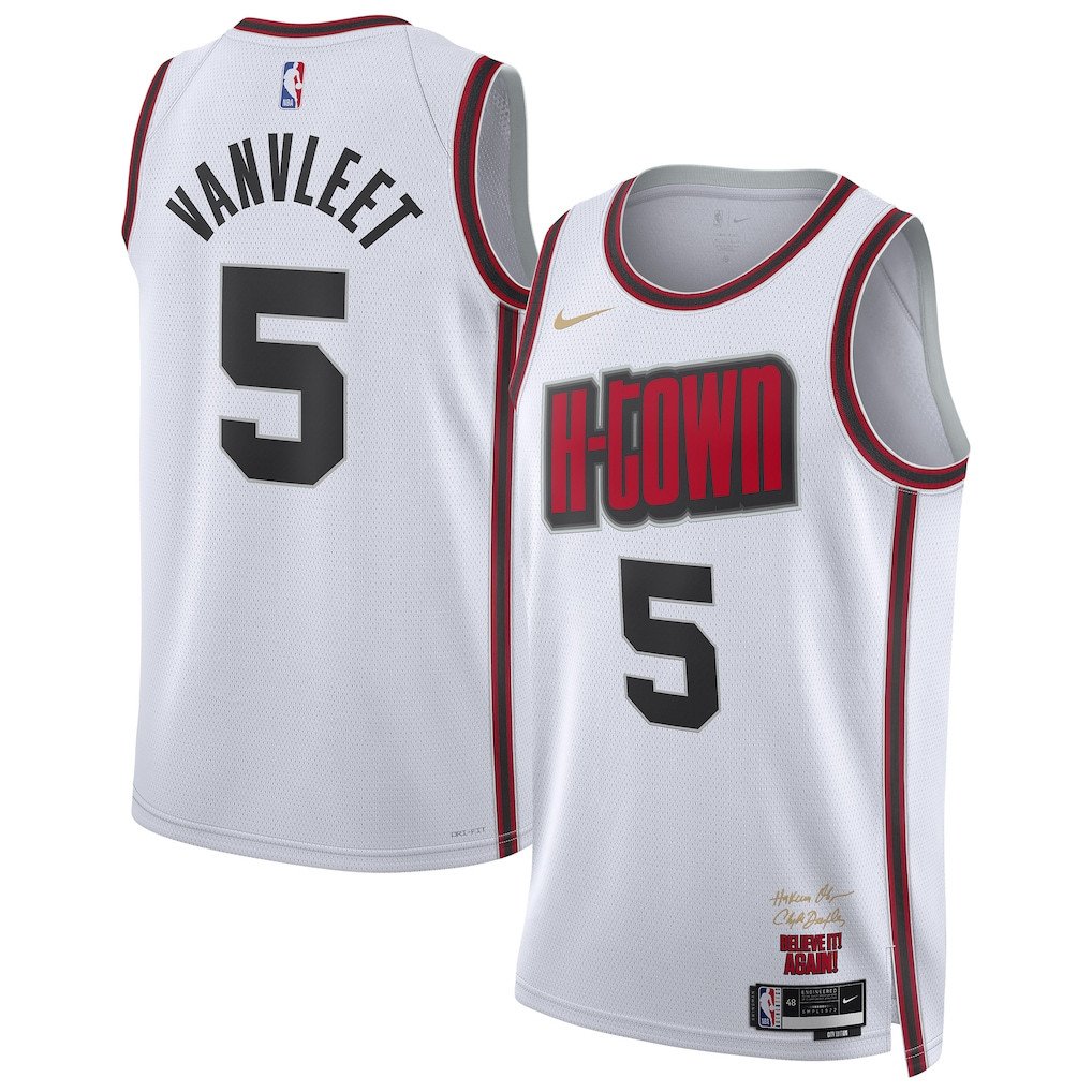 Fred VanVleet 5 Houston Rockets Unisex 2024/25 Swingman Player City Editio White NBA Jersey Unisex