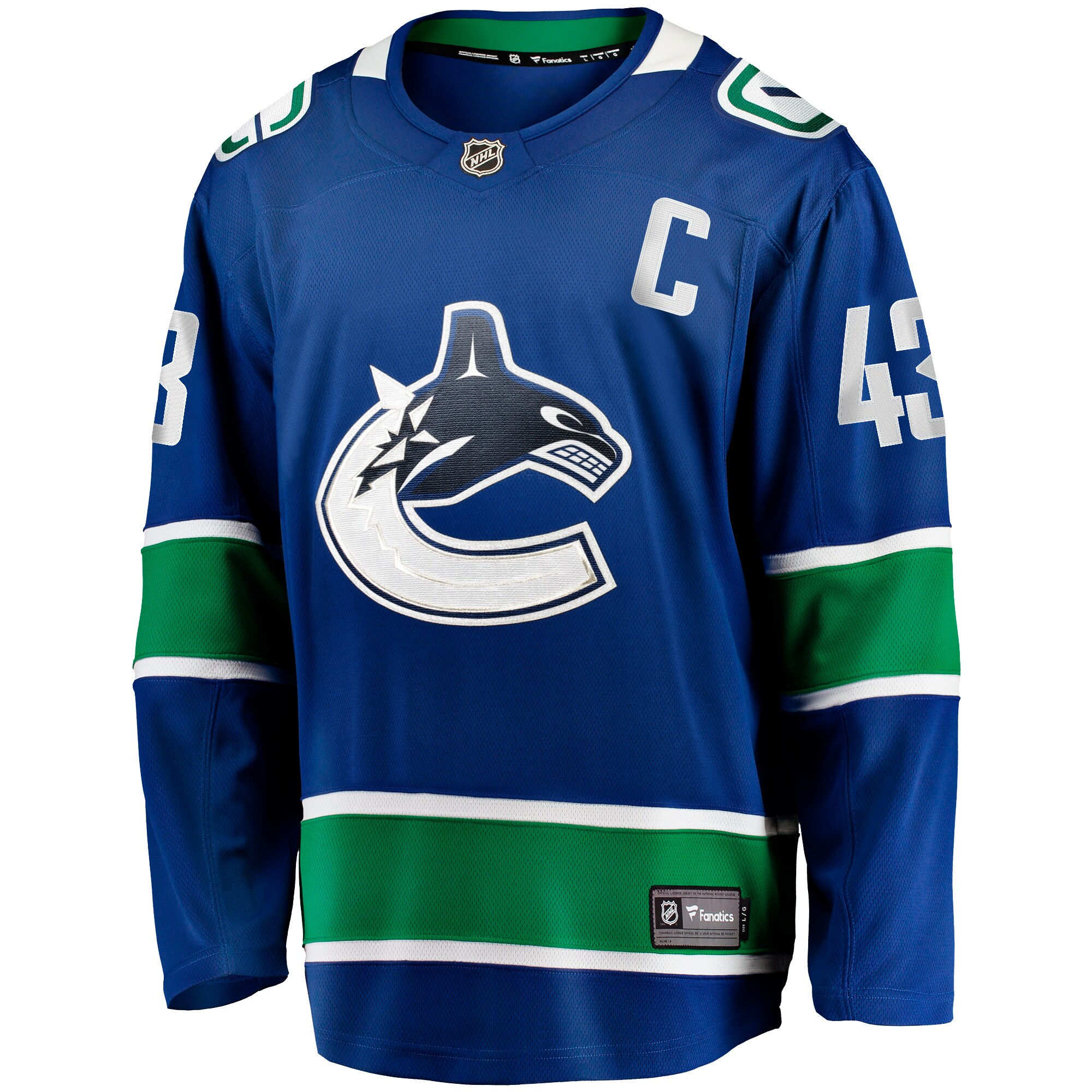 Vancouver Canucks Quinn Hughes Blue Home Breakaway NHL Jersey Men's