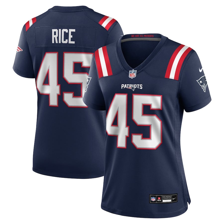 Monty Rice 45 New England Patriots Game Navy NFL Jersey Women's