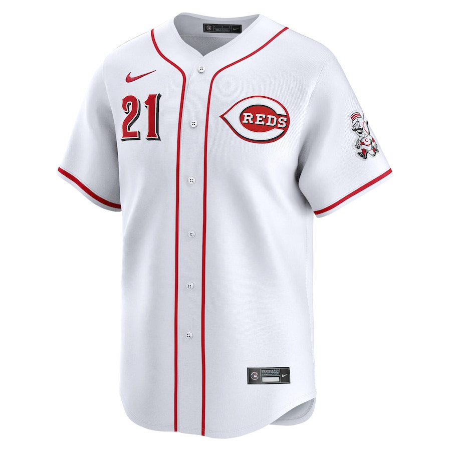 Hunter Greene 21 Cincinnati Reds Home Limited Player White MLB Jersey Men's