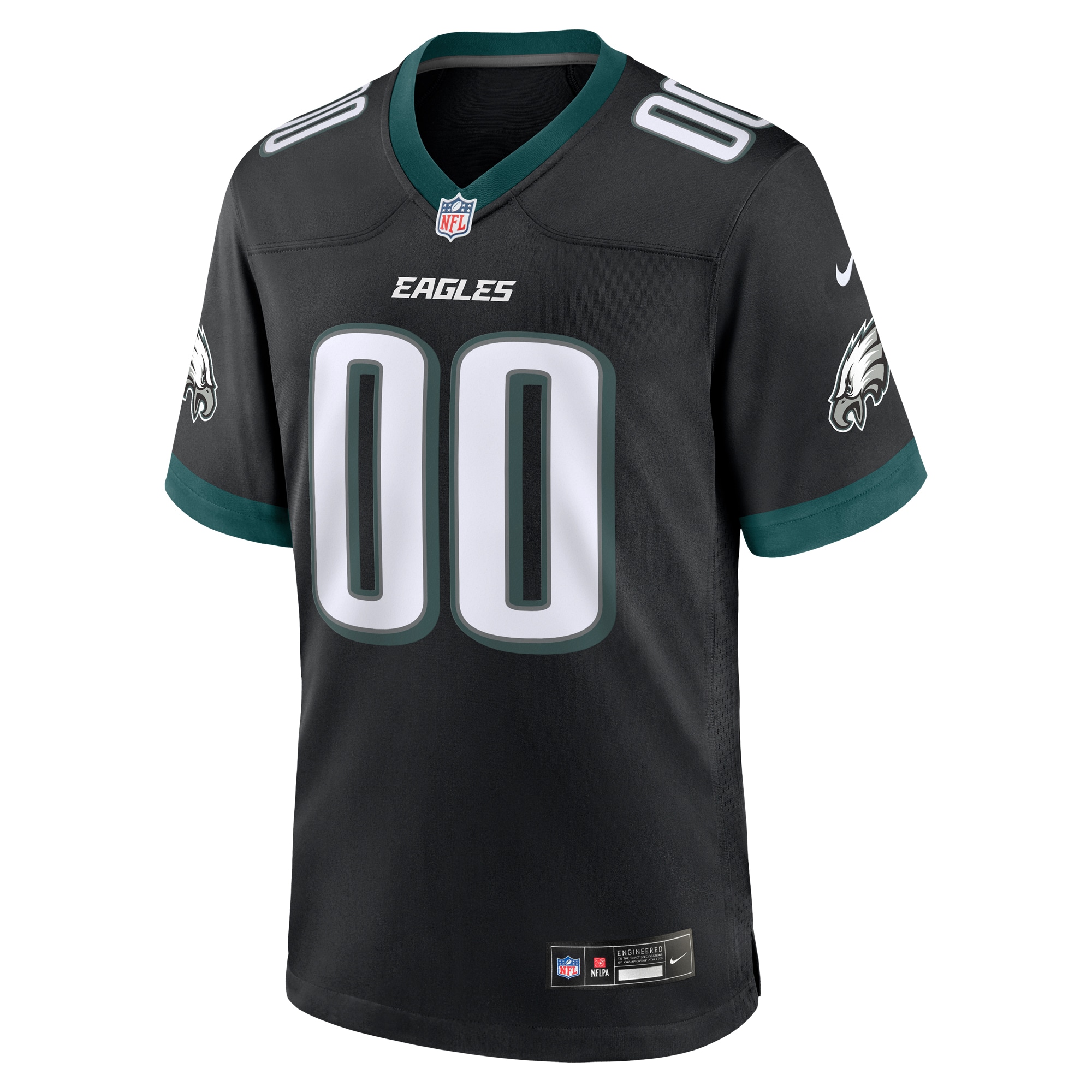 Philadelphia Eagles Black Alternate Custom Game NFL Jersey Men's