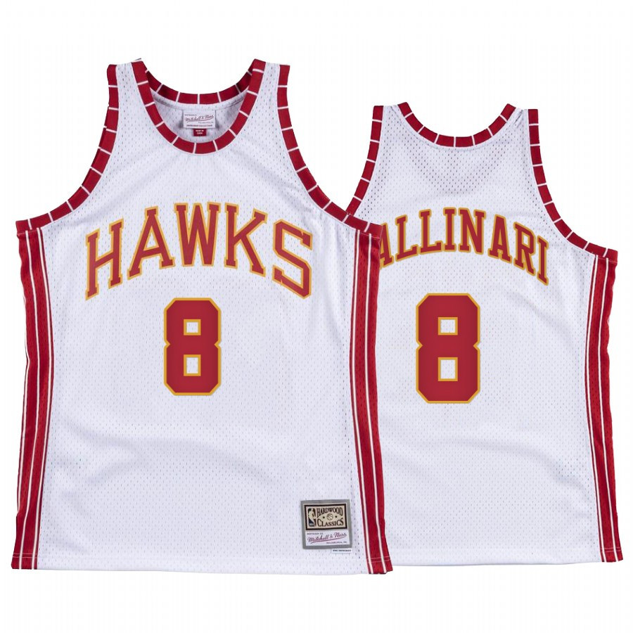 Danilo Gallinari 8 Atlanta Hawks Hardwood Classics White NBA Jersey Men's