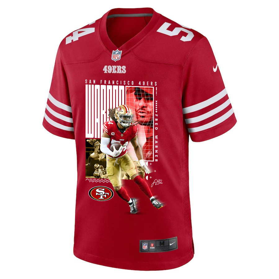 Fred Warner 54 San Francisco 49ers All-Pro Fred Game Scarlet NFL Jersey Men's