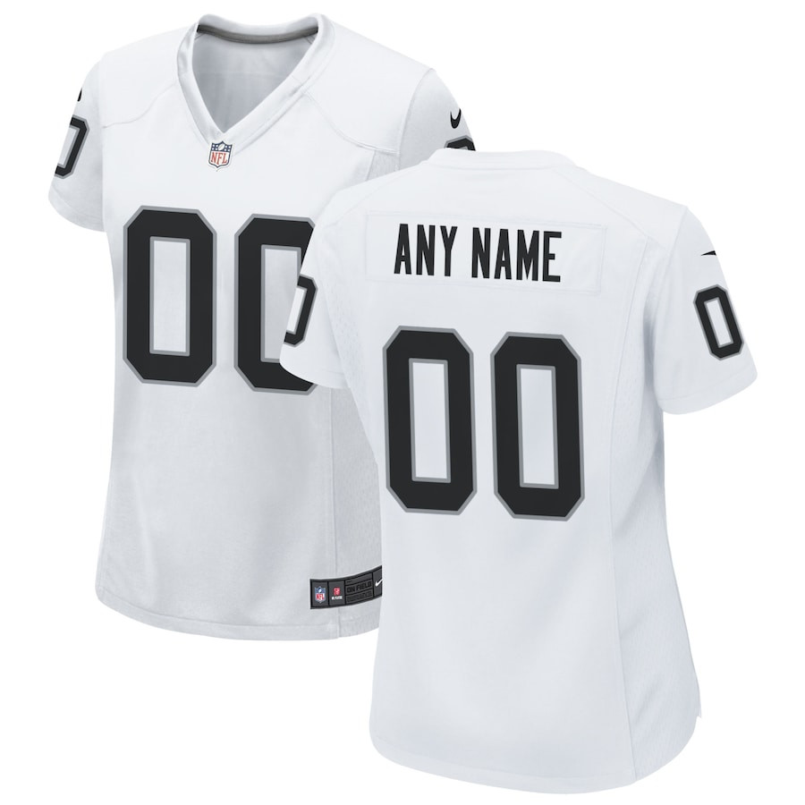 Las Vegas Raiders Custom Game White NFL Jersey Women's