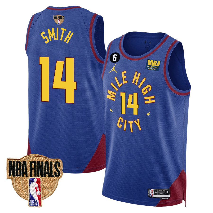 Ish Smith 14 Denver Nuggets Final Champions 2023 Swingma Blue NBA Jersey Youth