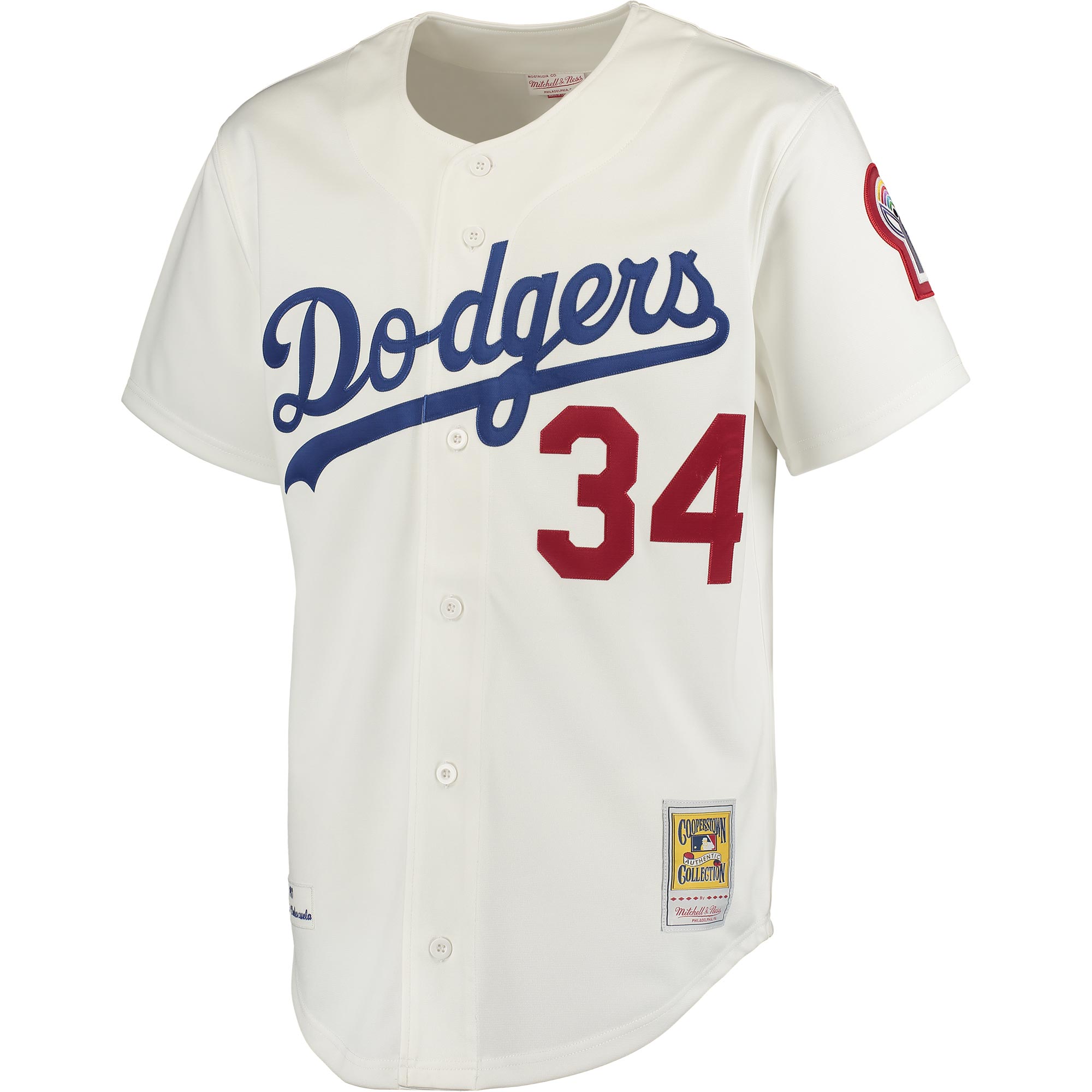 Los Angeles Dodgers Fernando Valenzuela Mitchell Ness Gray MLB Jersey Men's