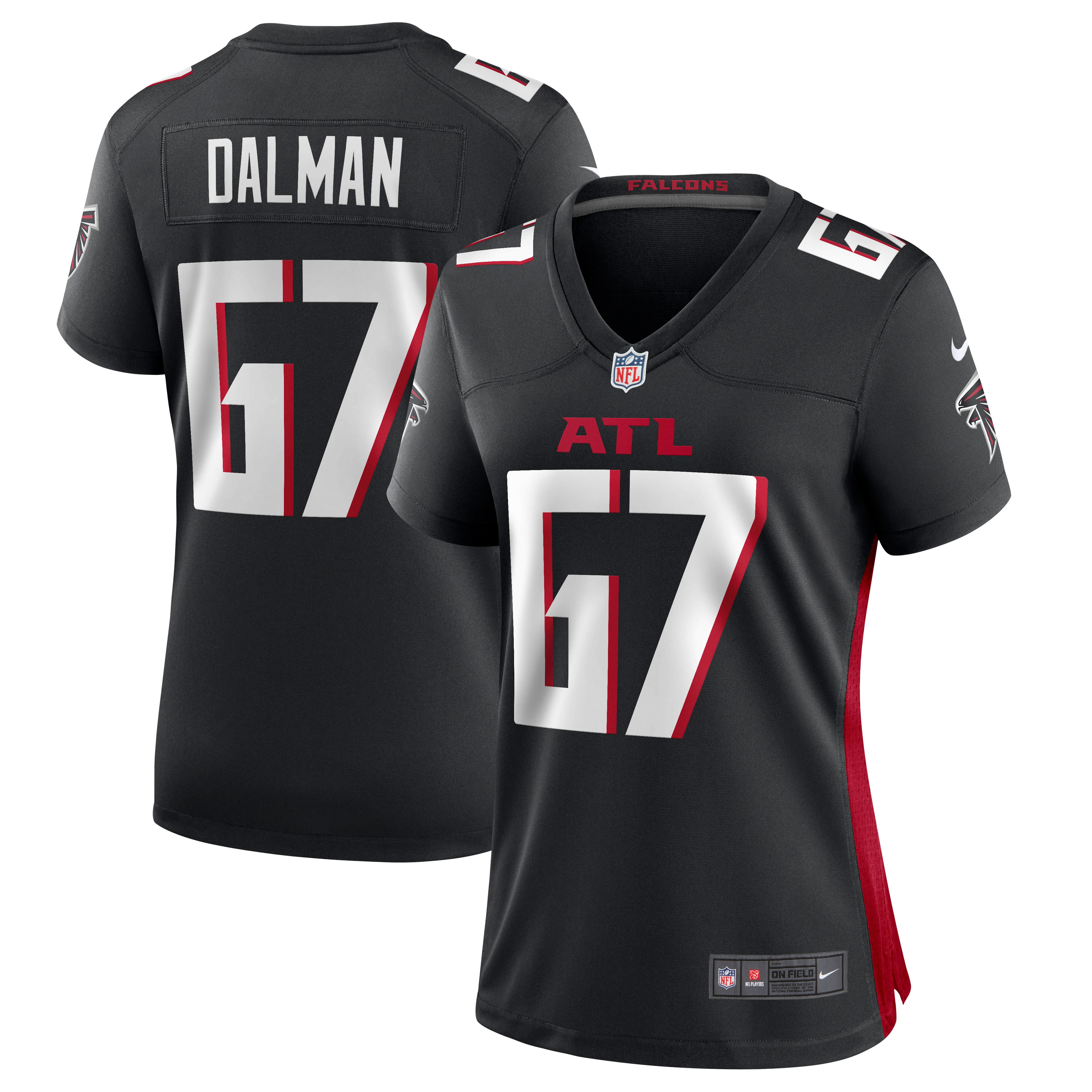 Atlanta Falcons Drew Dalman Black Game NFL Jersey Women's