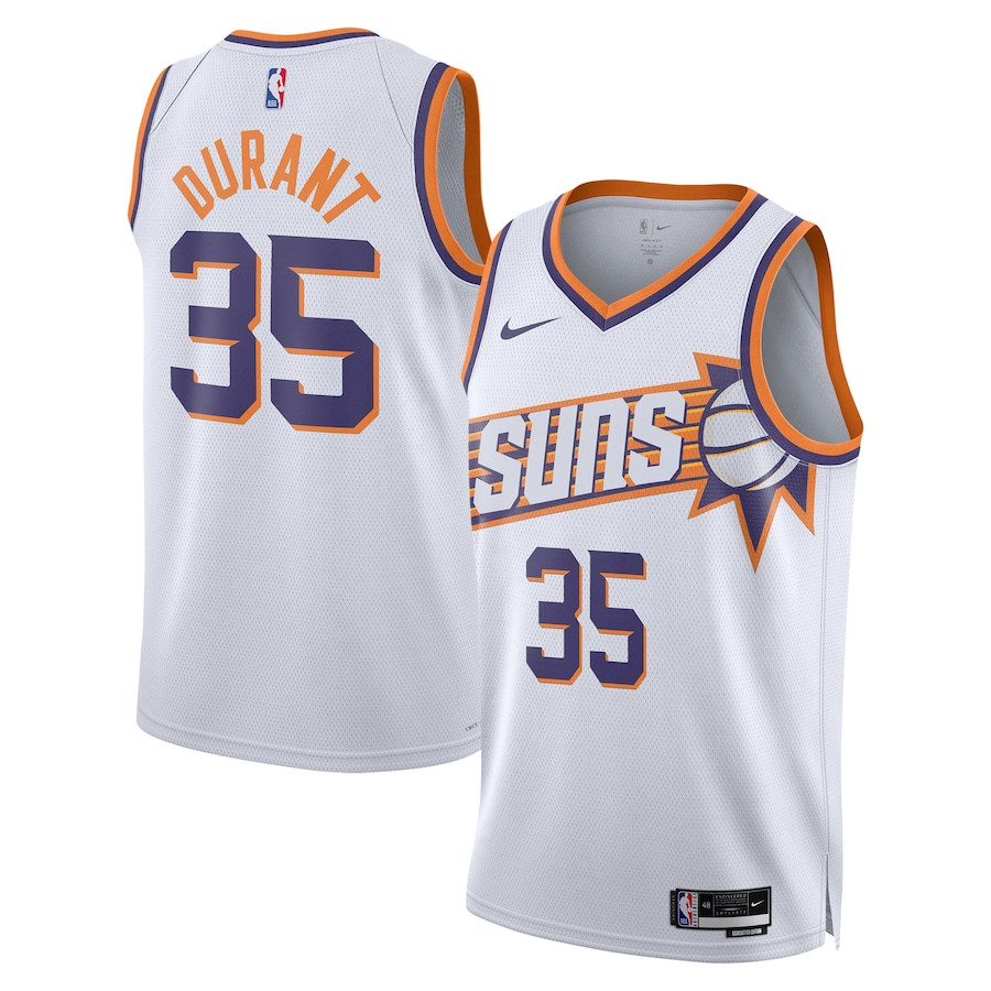 Kevin Durant 35 Phoenix Suns Swingman Association Editio White NBA Jersey Men's