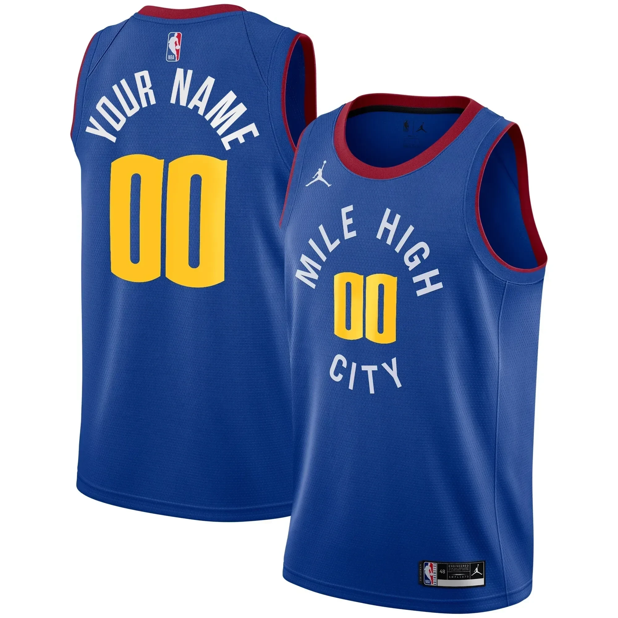 Denver Nuggets Swingman Custom Statement Edition Blue NBA Jersey Men's