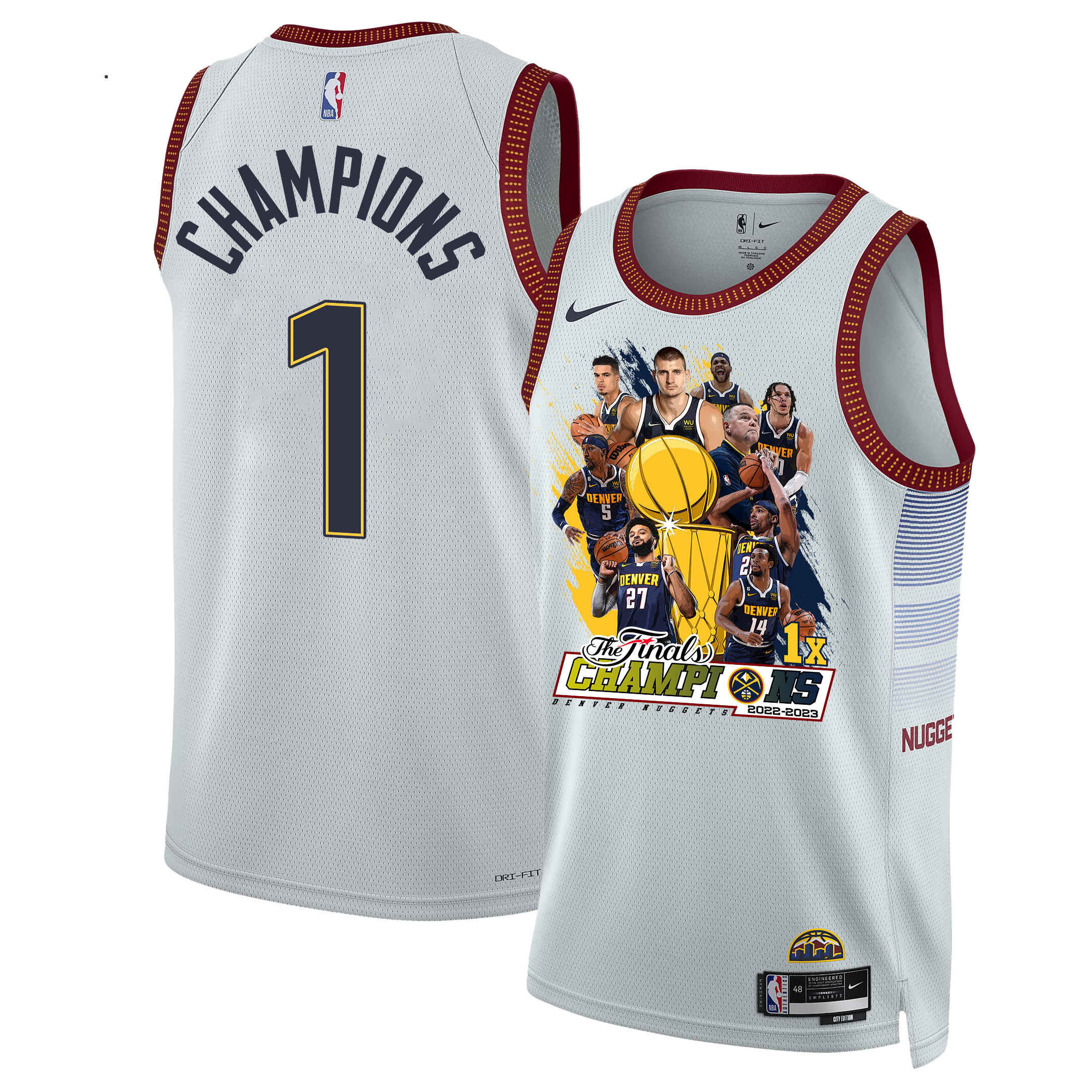 Denver Nuggets Celebrating The 2023 Champions Swingman White NBA Jersey Men's