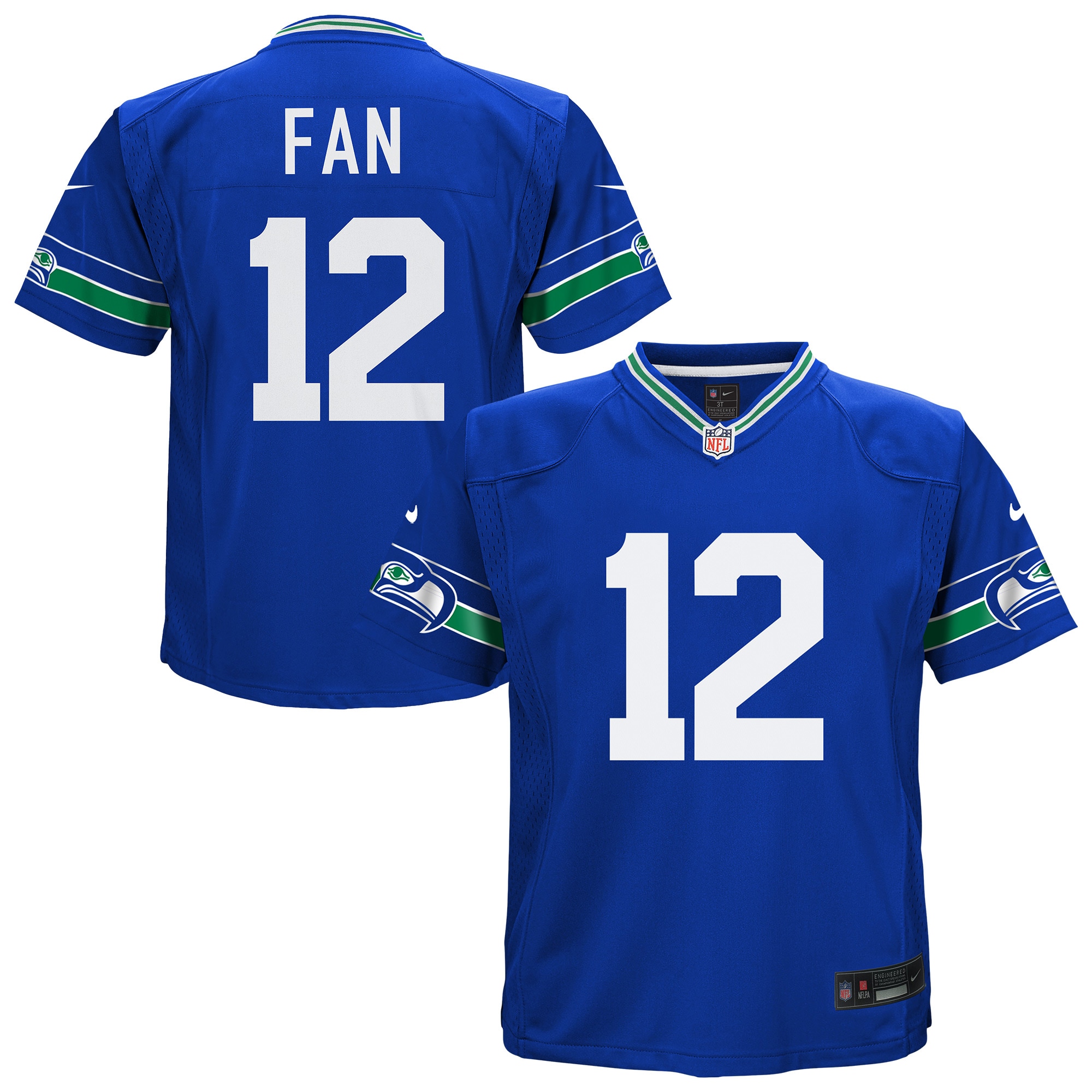 Preschool Seattle Seahawks 12th Fan Royal Alternate Game NFL Jersey Men's