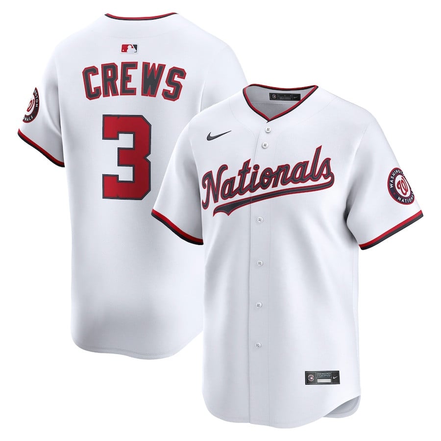 Dylan Crews 3 Washington Nationals Alternate Limited Player White MLB Jersey Men's