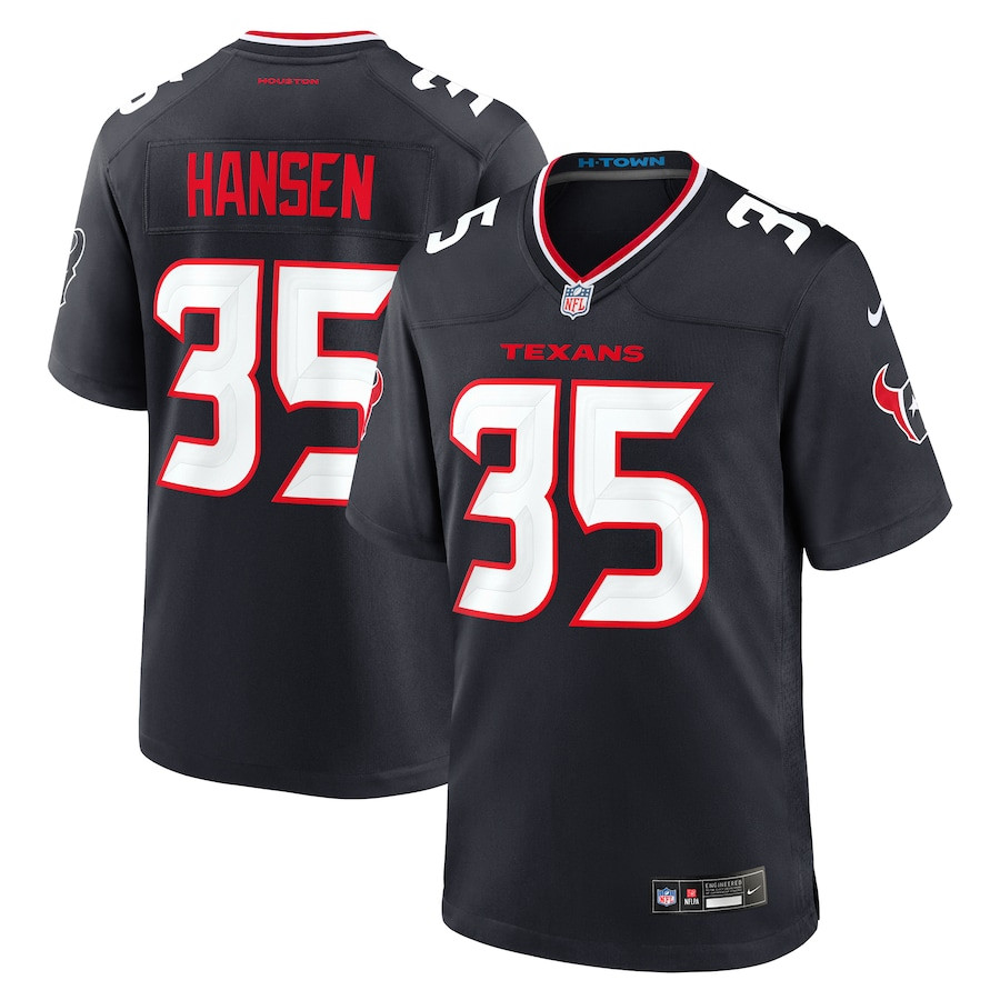 Jake Hansen 35 Houston Texans Team Game Navy NFL Jersey Men's