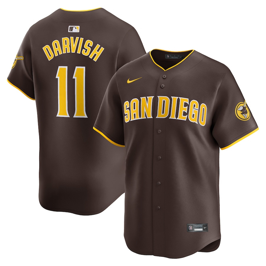 Yu Darvish 11 San Diego Padres Away Limited Player Brown MLB Jersey Men's