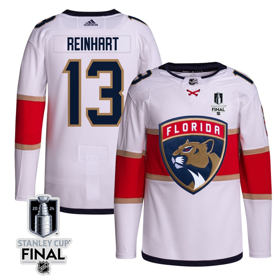 Sam Reinhart 13 Florida Panthers 2024 STANLEY CUP Final Away Breakaway White NHL Jersey Men's