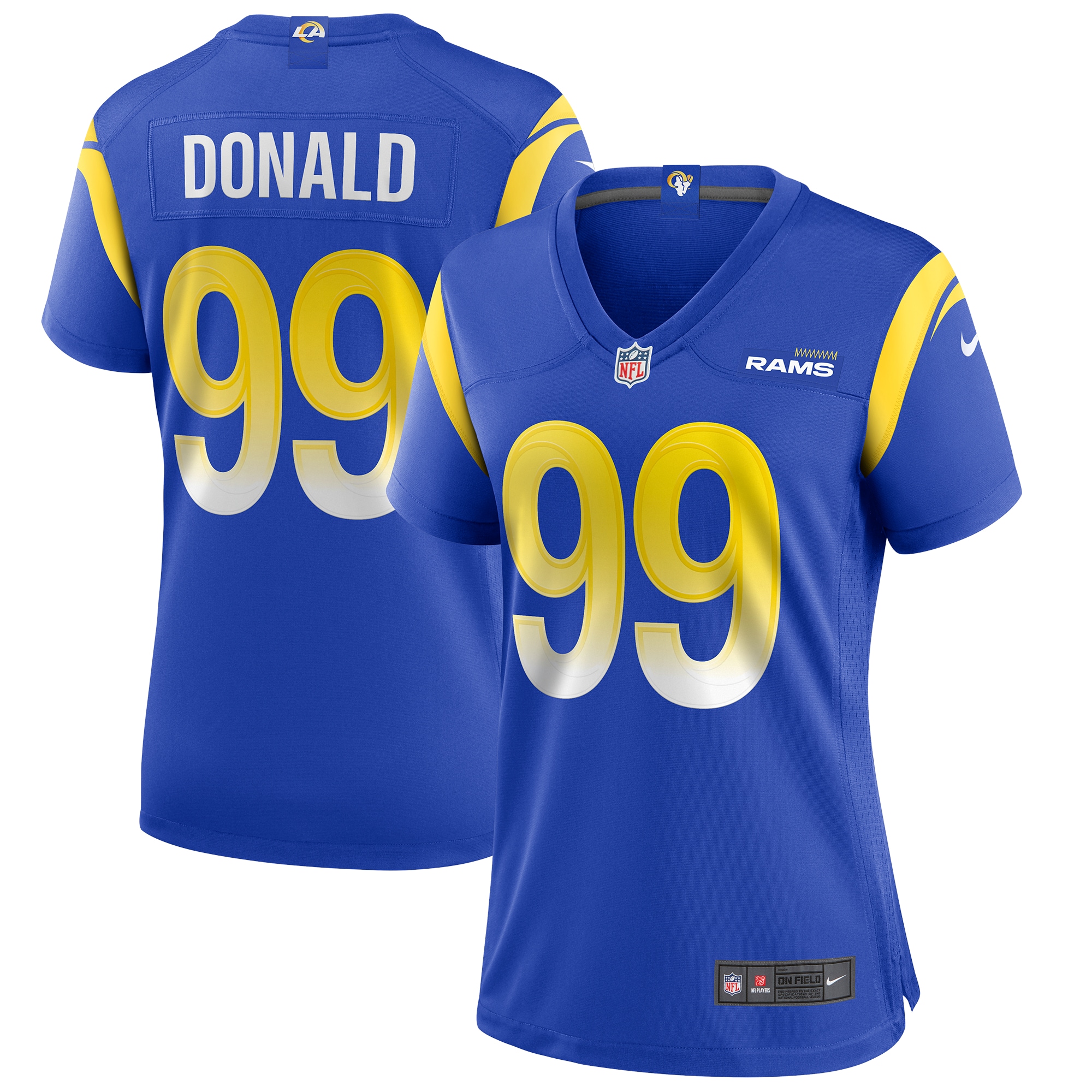 Los Angeles Rams Aaron Donald Royal Player NFL Jersey Women's