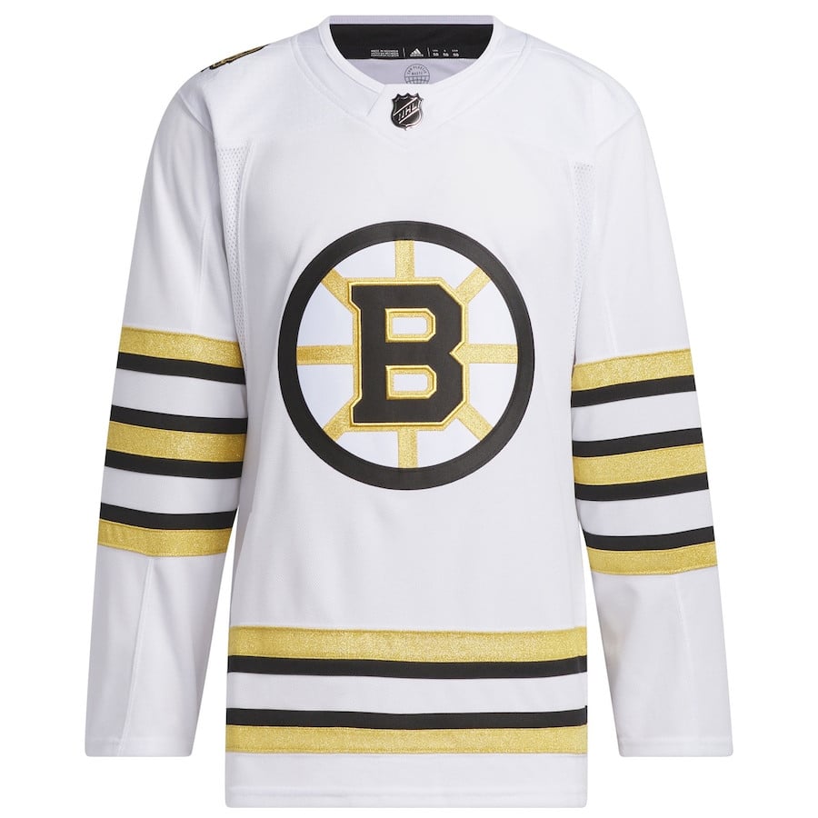 Boston Bruins 100th Anniversary Primegreen White NHL Jersey Men's