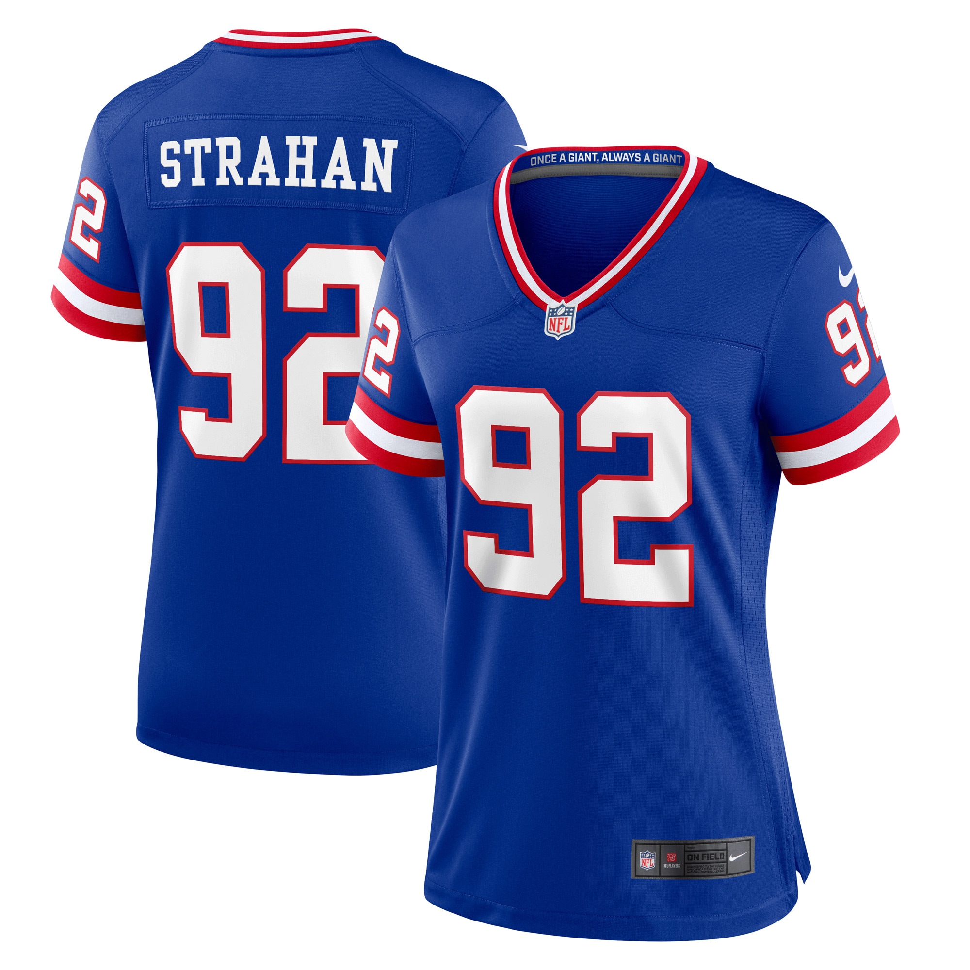 New York Giants Michael Strahan Royal Classic Retired Player Game NFL Jersey Women's