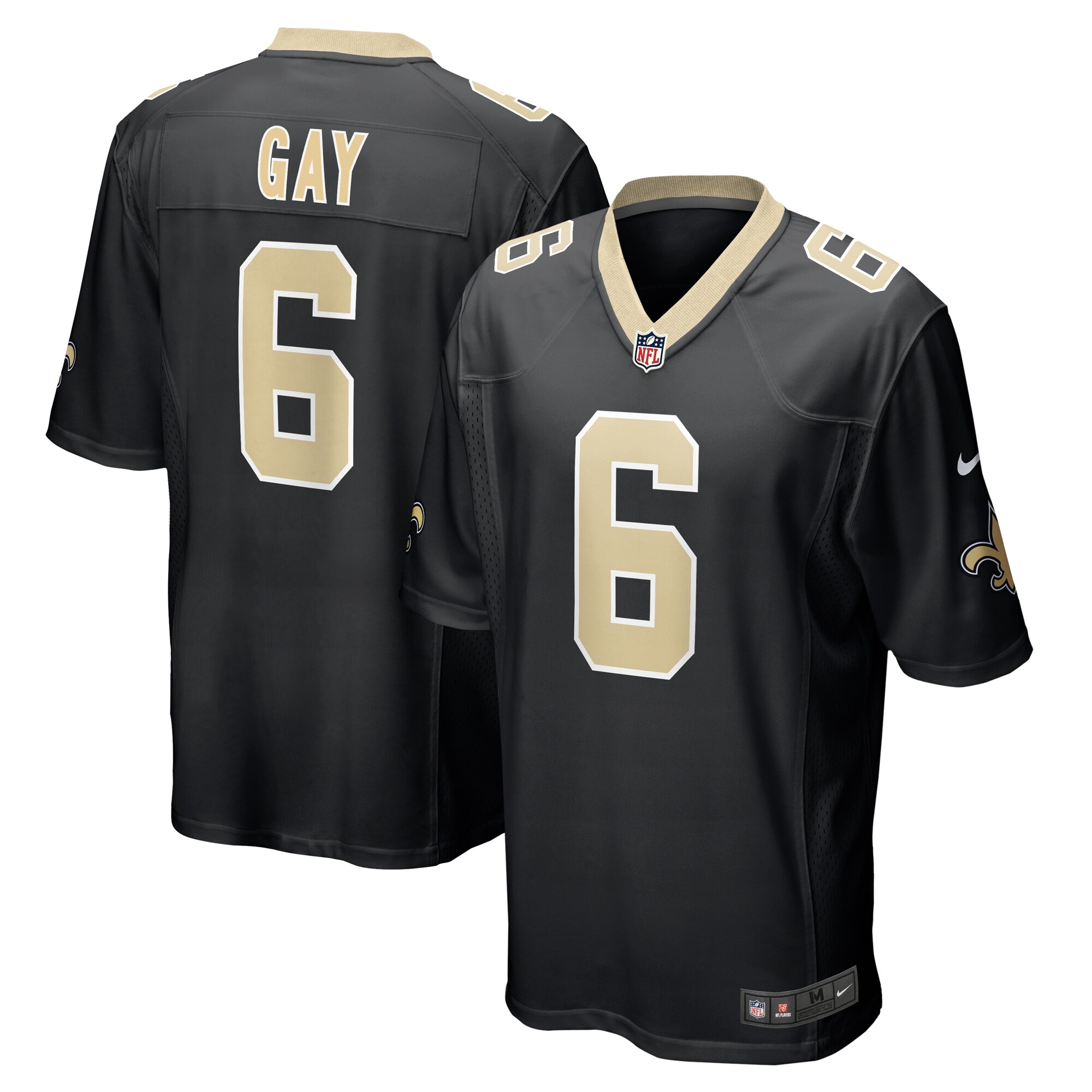 New Orleans Saints Willie Gay Black Game NFL Jersey Men's