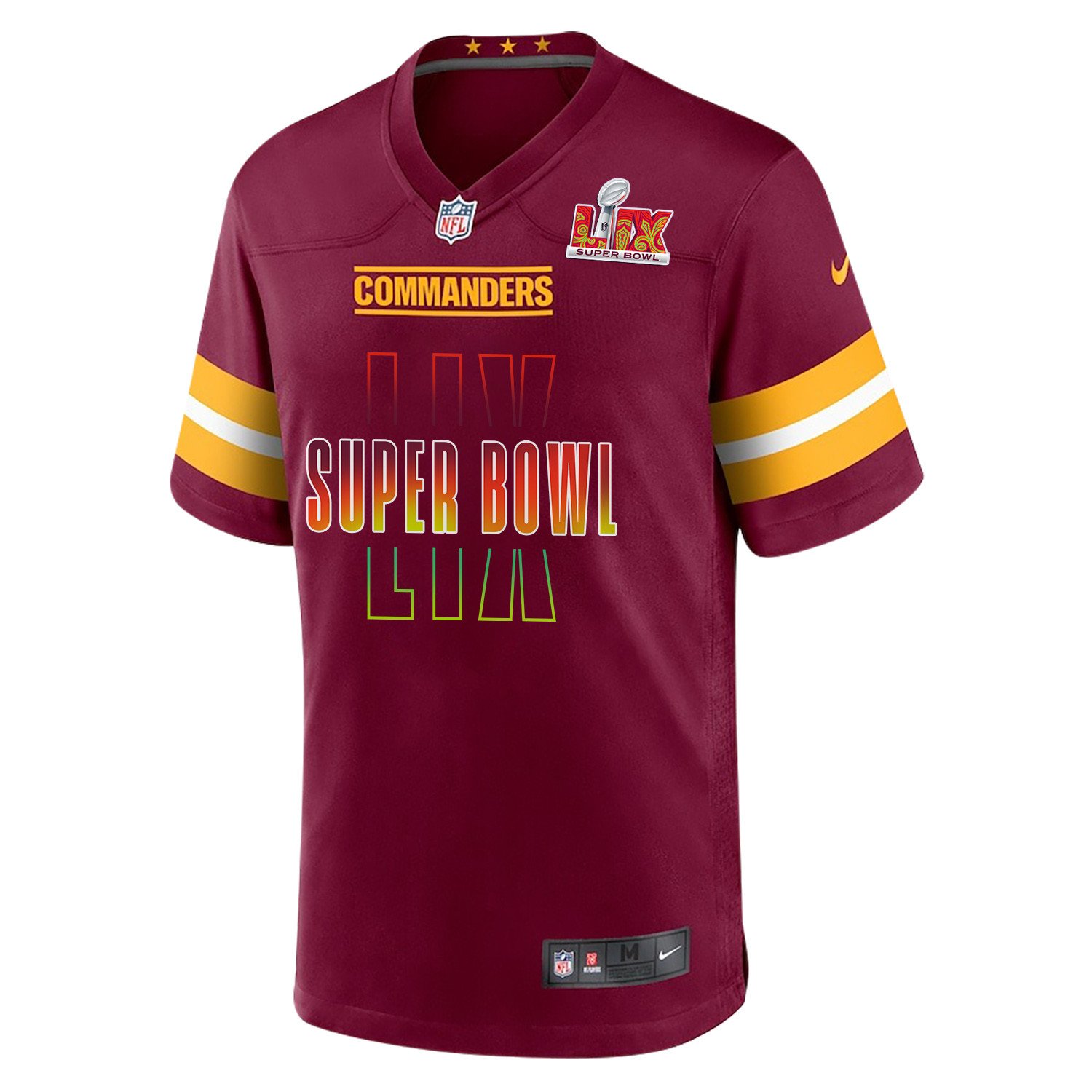 Washington Commanders Super Bowl LIX Game Custom Burgundy NFL Jersey Men's