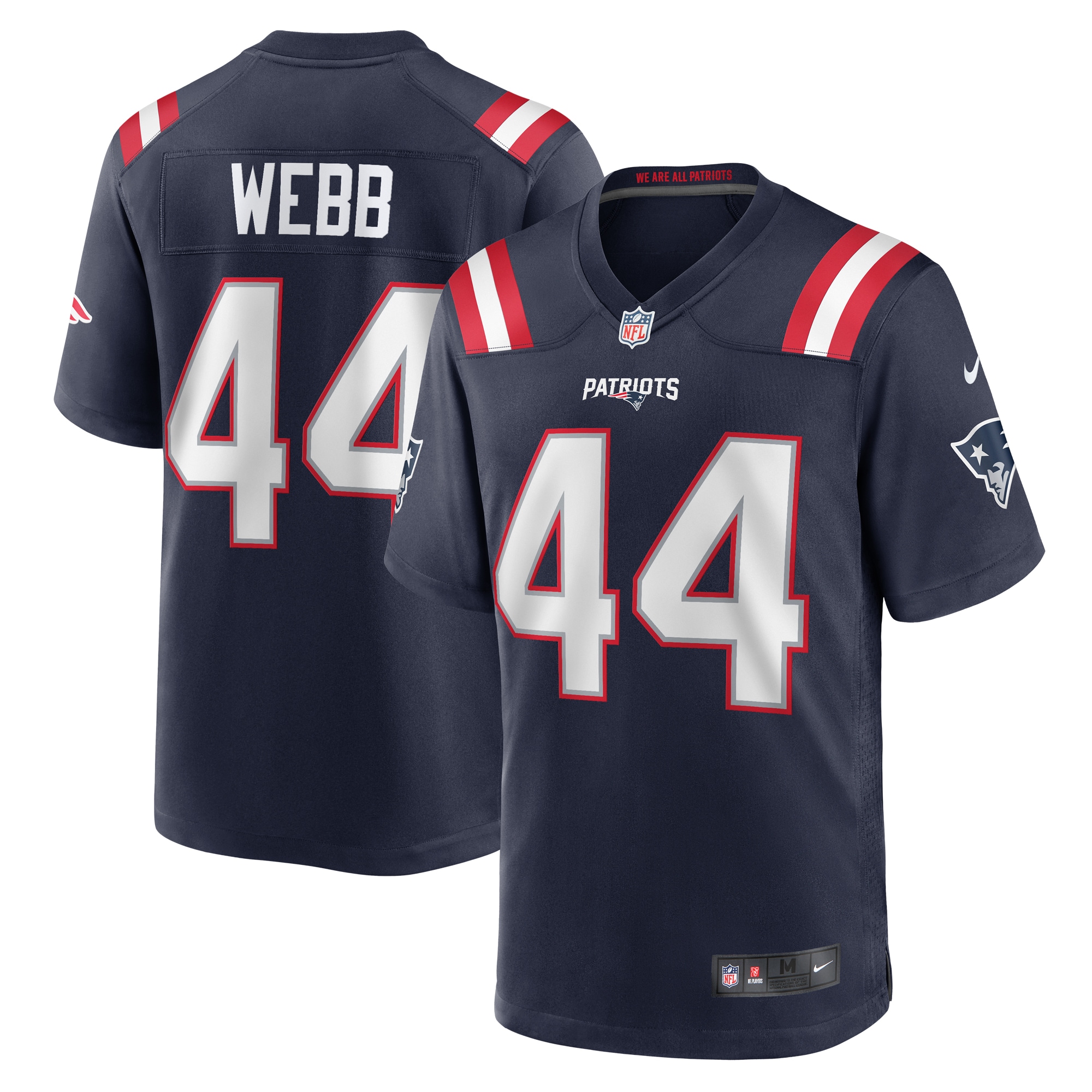 New England Patriots Raleigh Webb Navy Home Game Player NFL Jersey Men's