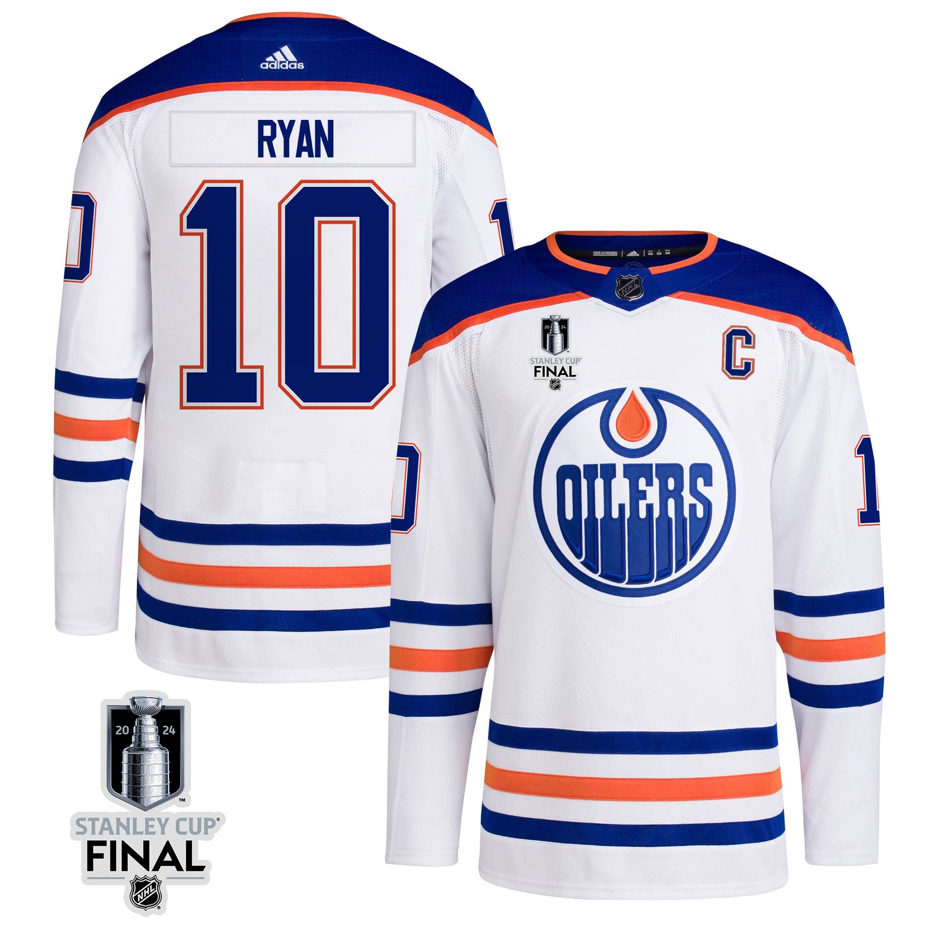 Derek Ryan 10 Edmonton Oilers 2024 STANLEY CUP Final Away White NHL Jersey Men's