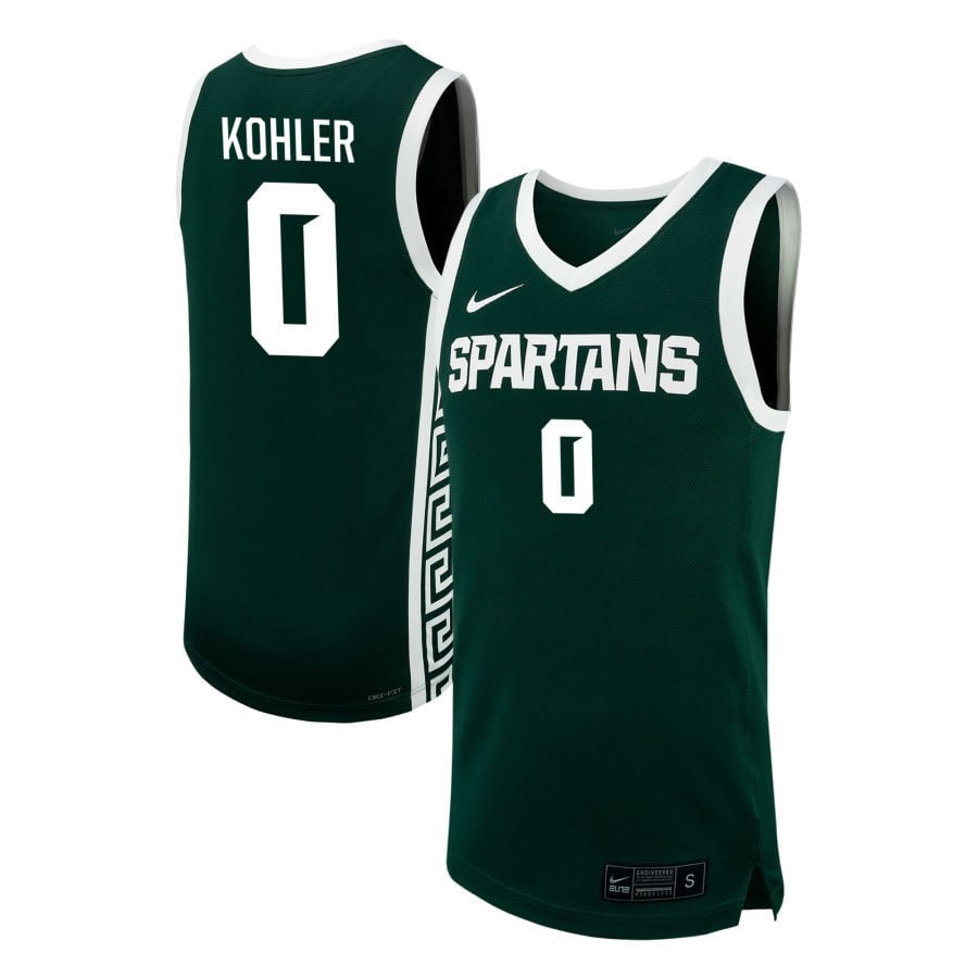 Jaxon Kohler 0 Michigan State Spartans NIL Green NCAA Jersey Men's