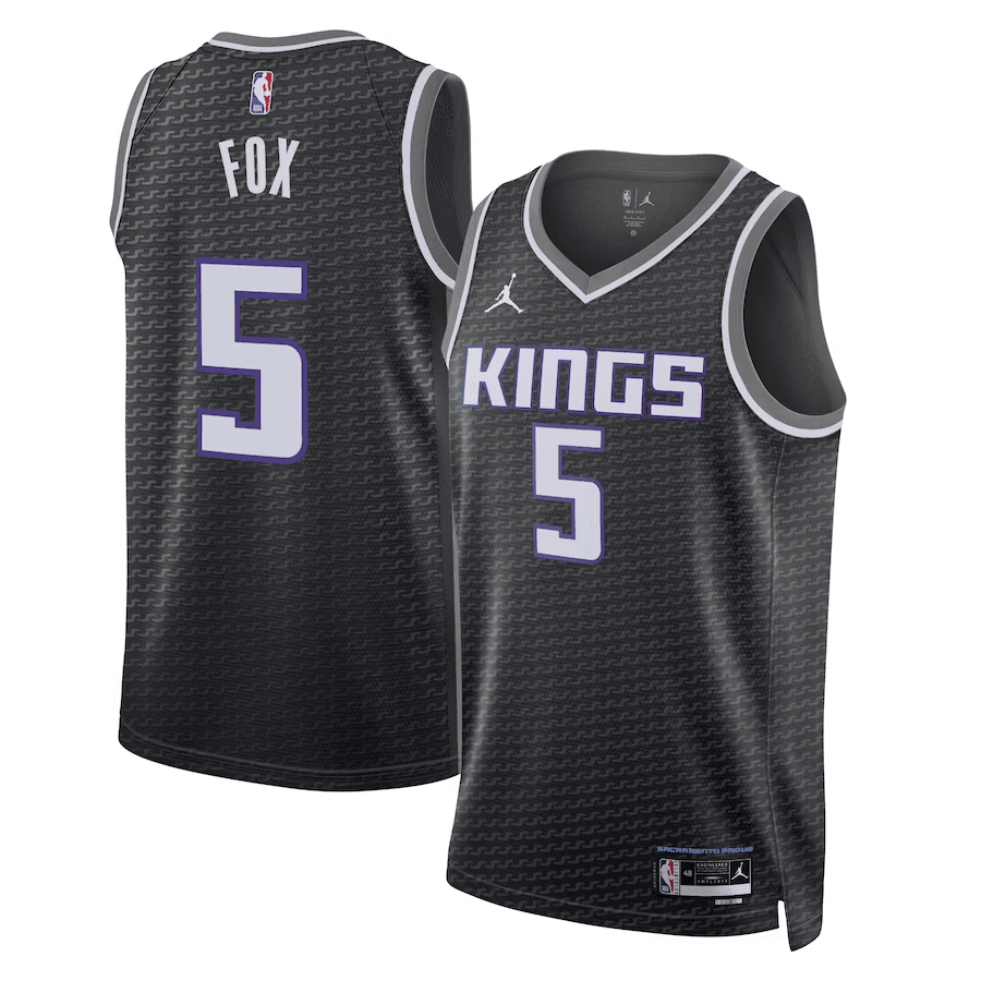 De'Aaron Fox 5 Sacramento Kings Statement Edition Swingman Black NBA Jersey Men's