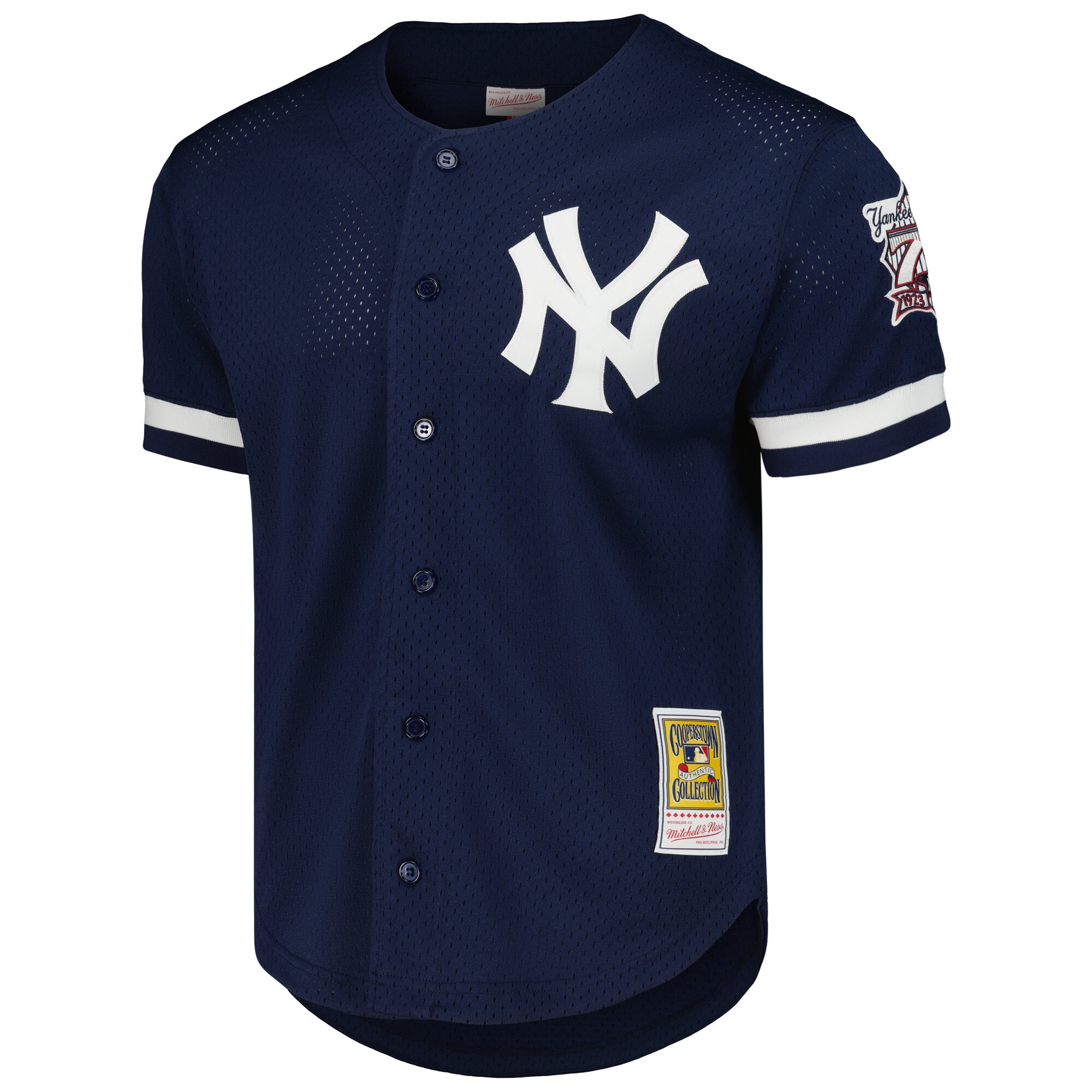 New York Yankees Derek Jeter Mitchell Ness Navy Cooperstown Collection Mesh Batting Practice Button-Up MLB Jersey Men's
