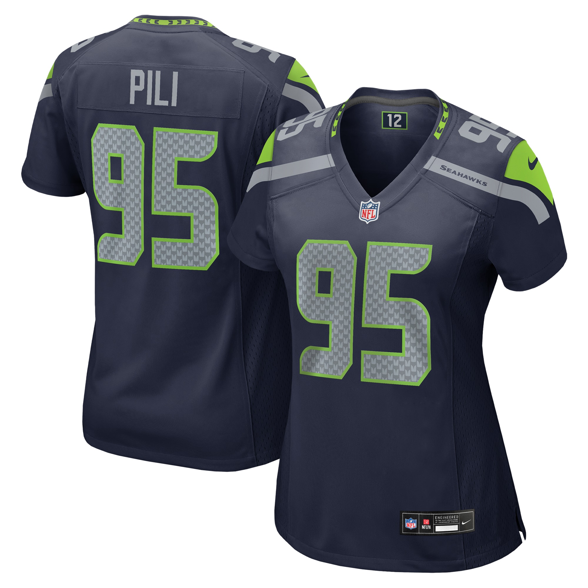 Seattle Seahawks Brandon Pili College Navy Team Game NFL Jersey Women's