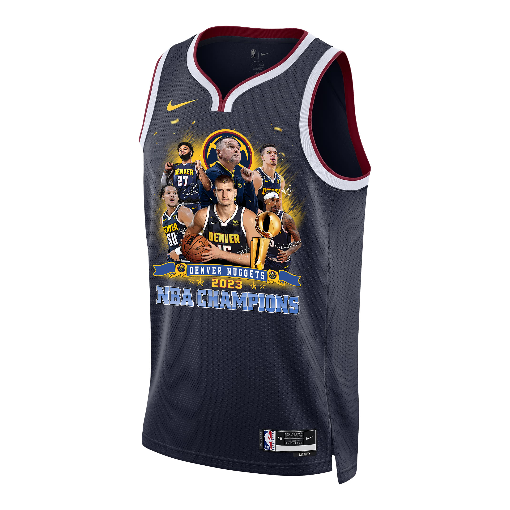 Denver Nuggets The 2023 Champions' Badge Swingman Black NBA Jersey Men's