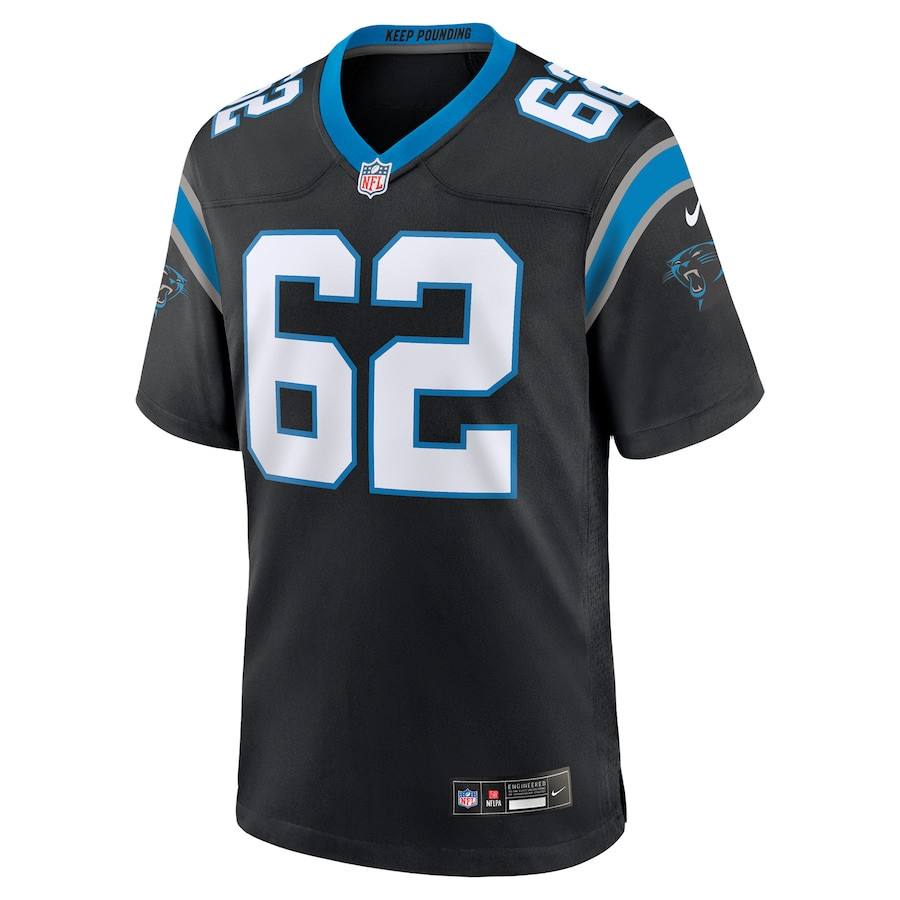 Chandler Zavala 62 Carolina Panthers Game Black NFL Jersey Men's